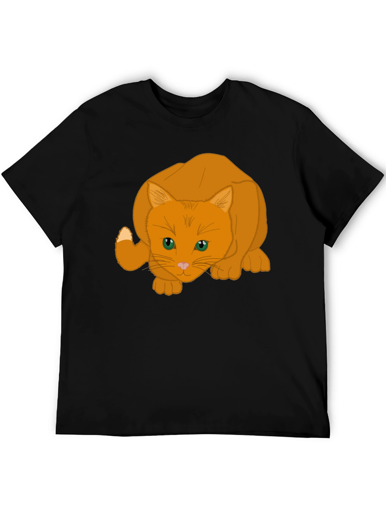 Black Orange Cat Graphic Tee - Soft Cotton Blend view 5