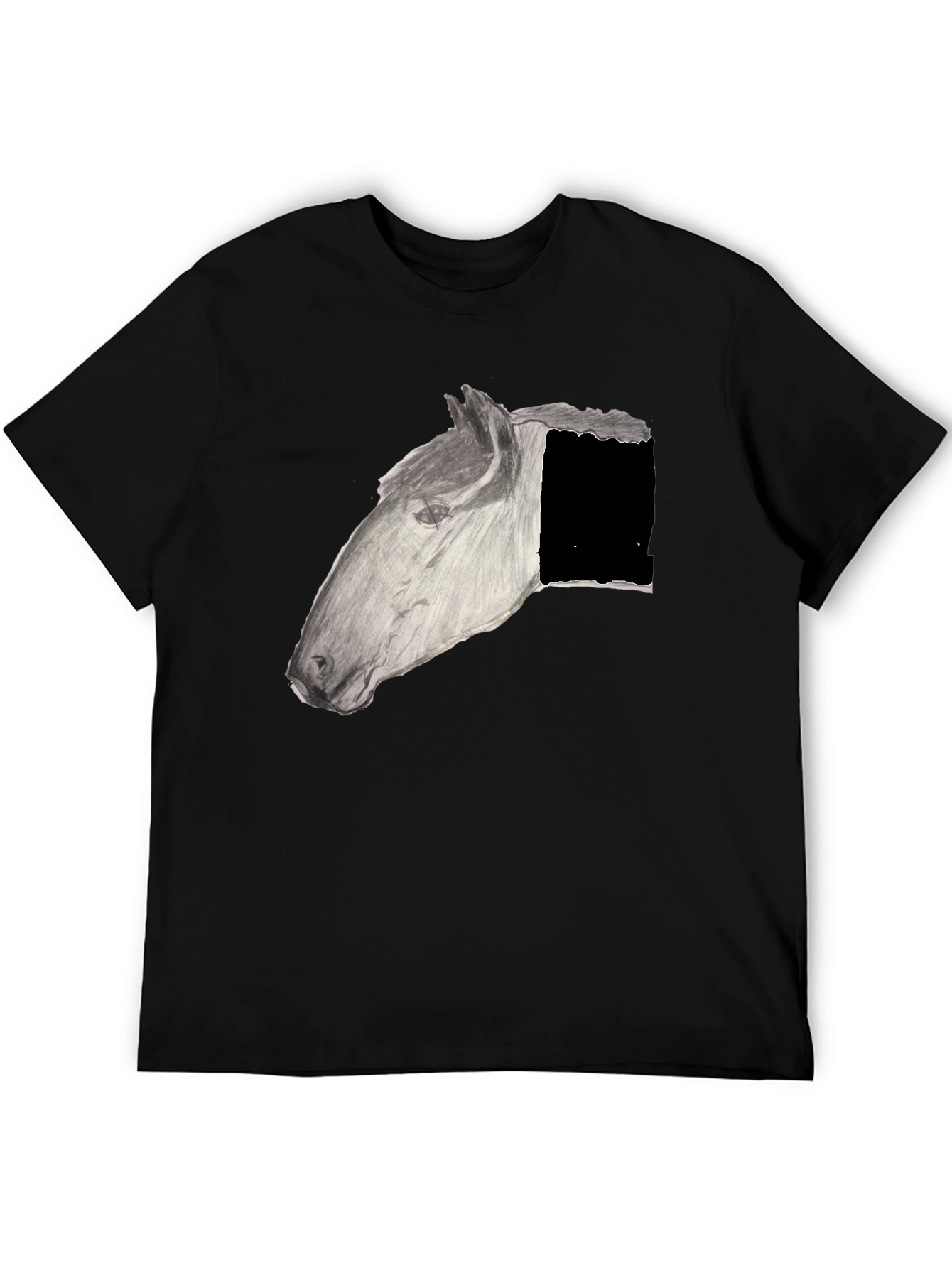 Black Horse Graphic Black T-Shirt view 5