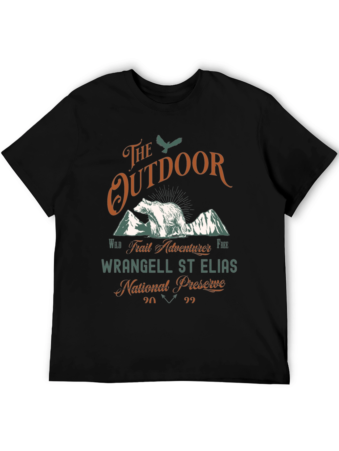 Black The Outdoor Wrangell St Elias National Preserve T-Shirt view 5