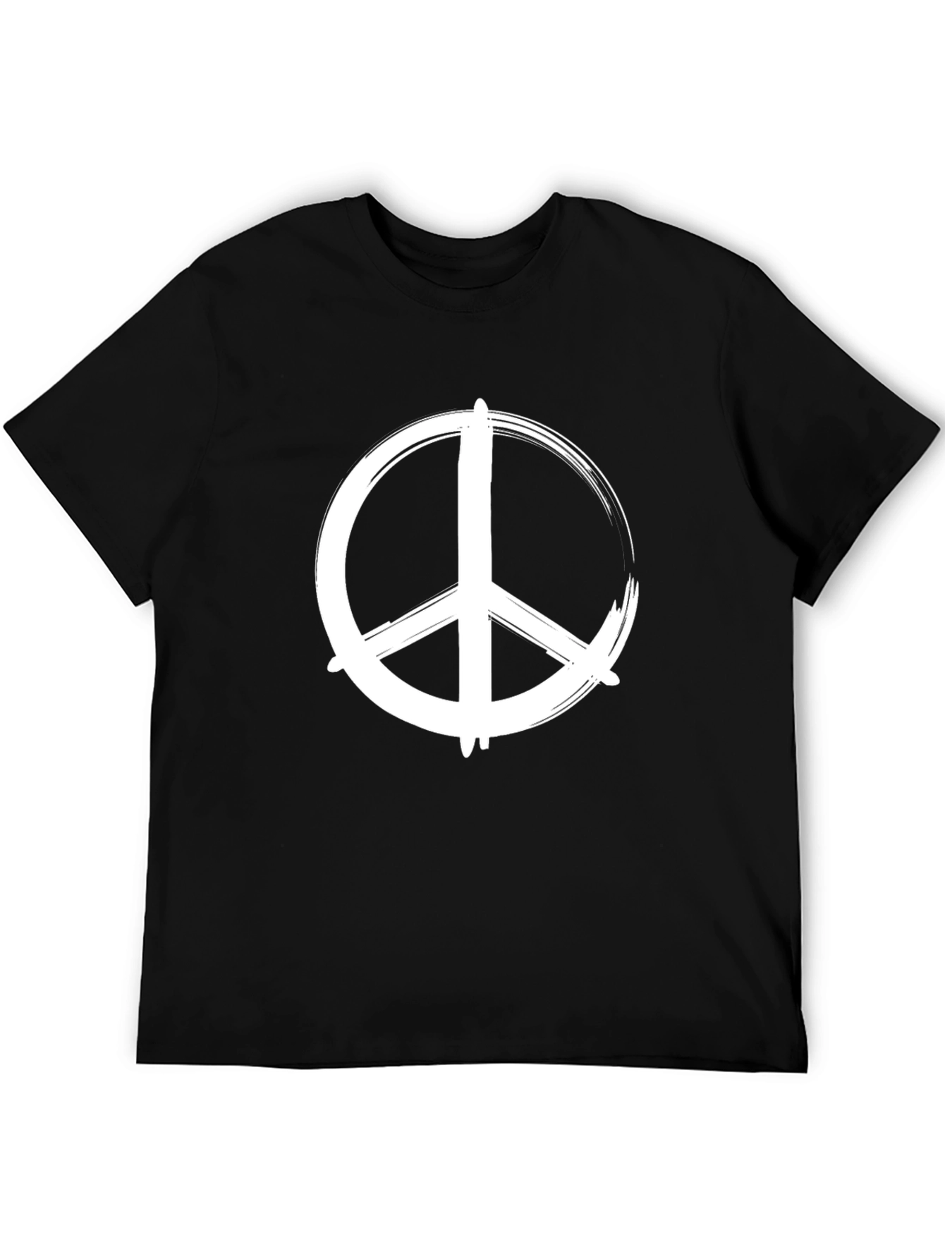 Black Peace Sign Graphic Tee - Stylish Black T-Shirt view 5