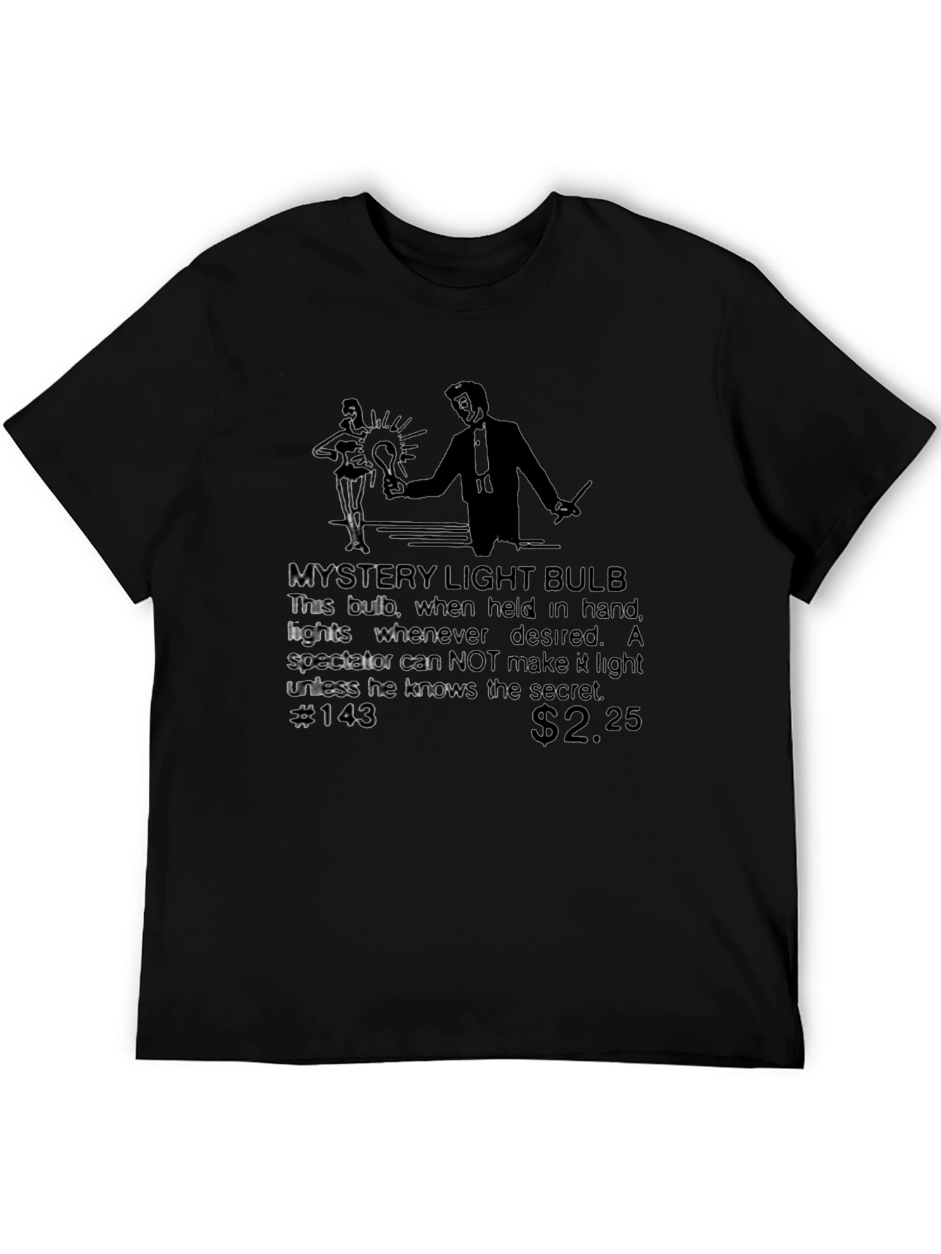Black Mystery Light Bulb T-Shirt - Magic Trick Tee view 5