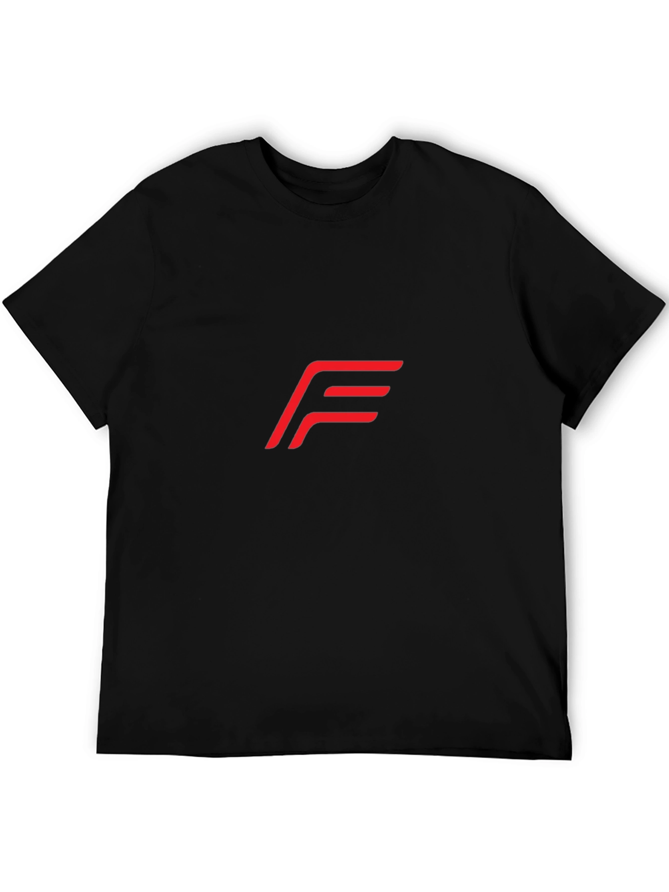 Black Modern Red "F" Logo Black T-Shirt view 5