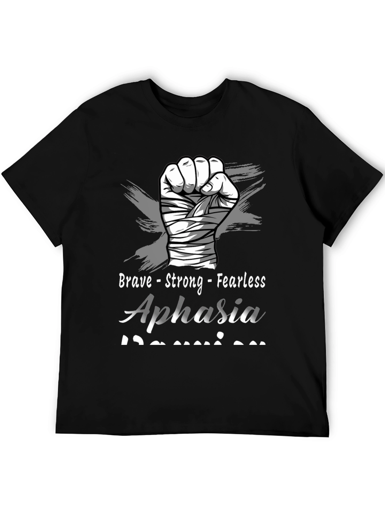 Black Brave Aphasia Awareness T-Shirt view 5
