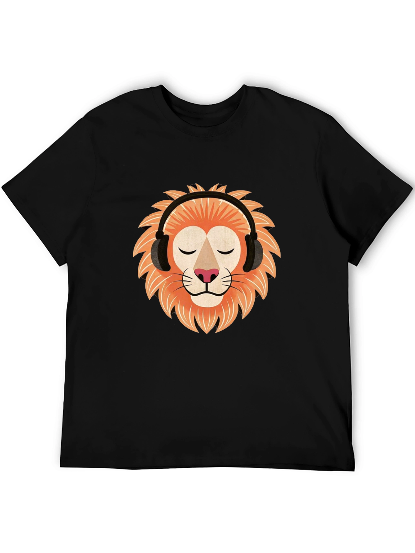 Black Lion Headphone Graphic Tee - Black Cotton view 5