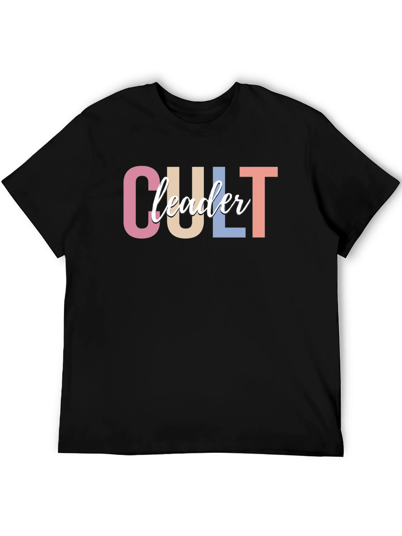 Black Cult Leader Graphic T-Shirt - Novelty Tee view 5