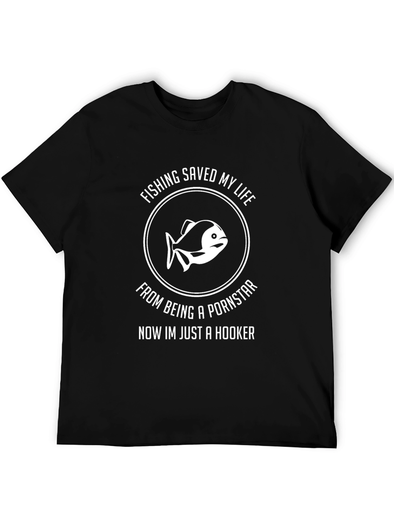 Black Fishing Saved My Life Funny T-Shirt view 5
