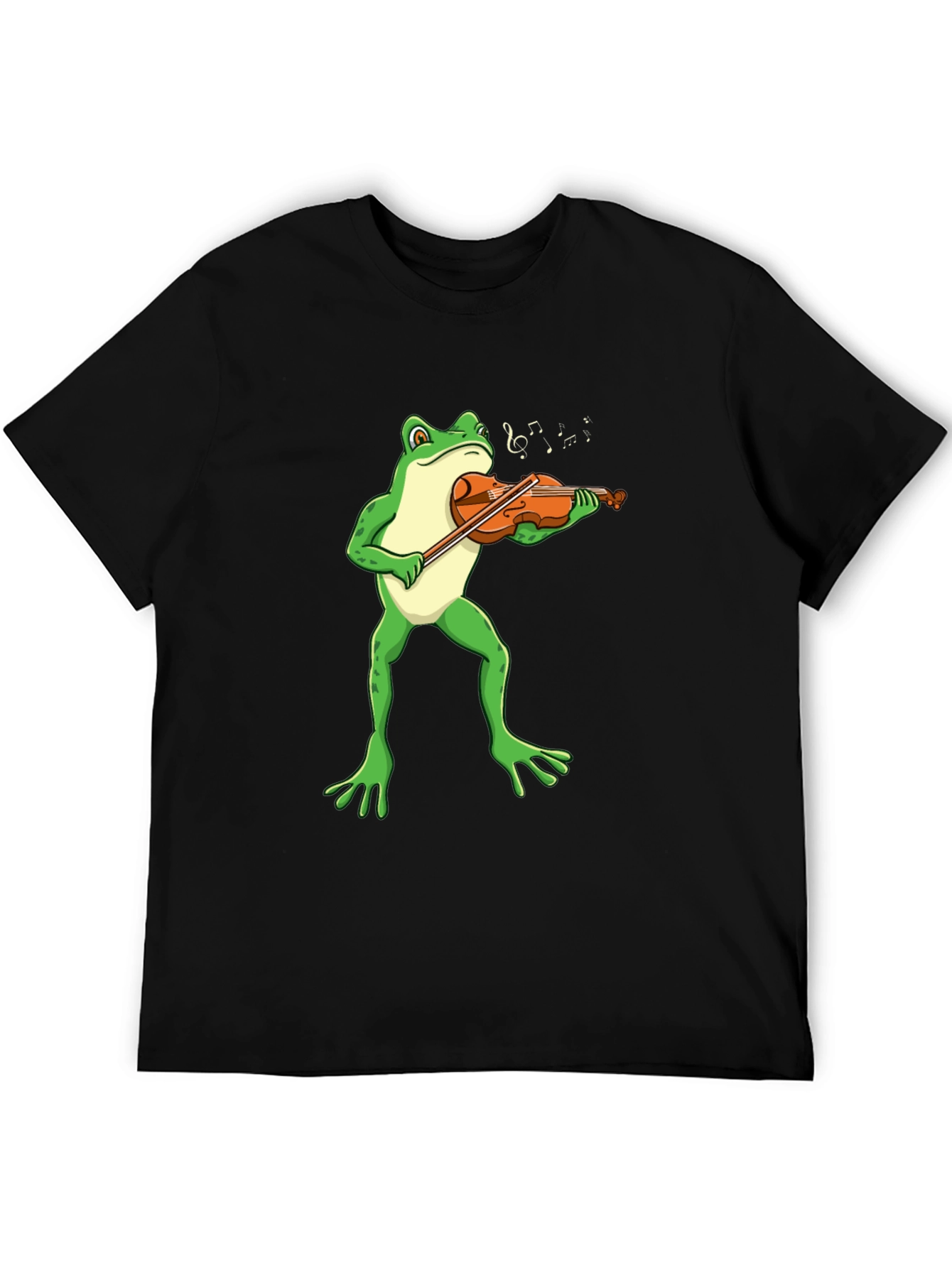 Black Frog Violinist T-Shirt - Funny Music Tee view 5