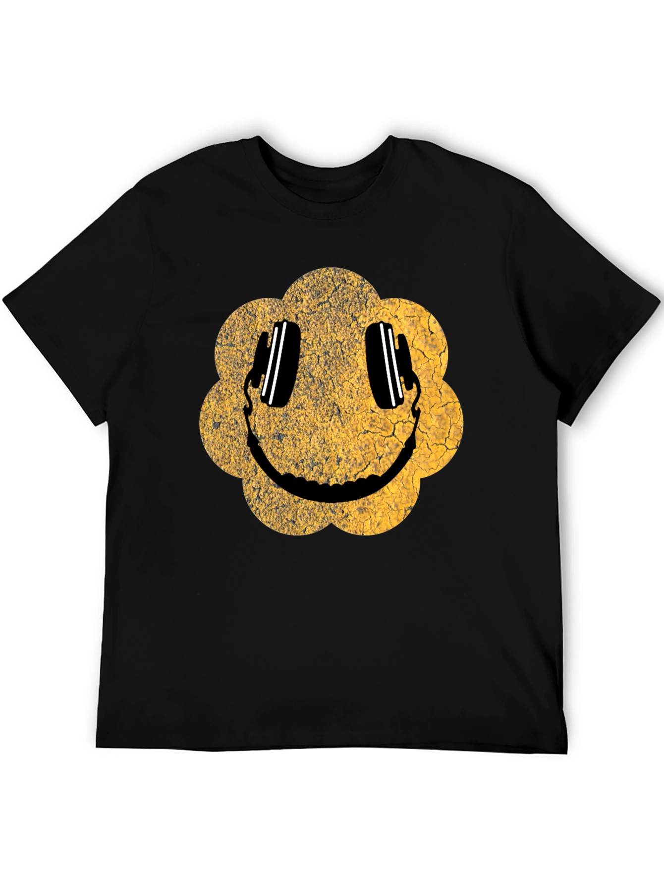 Black Vintage Smiley Face Graphic Tee view 5