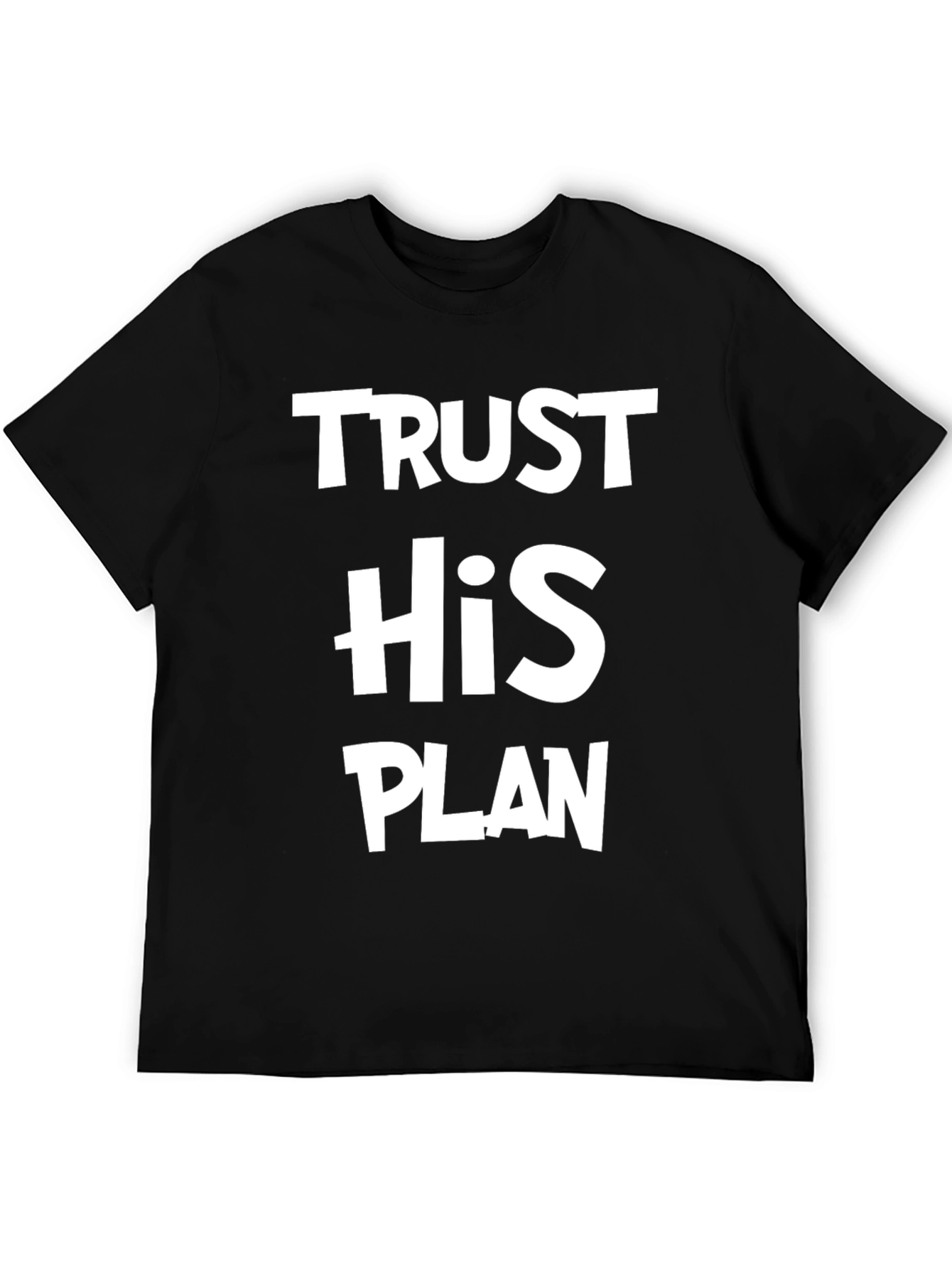 Black Trust His Plan T-Shirt - Faith Based Apparel view 5