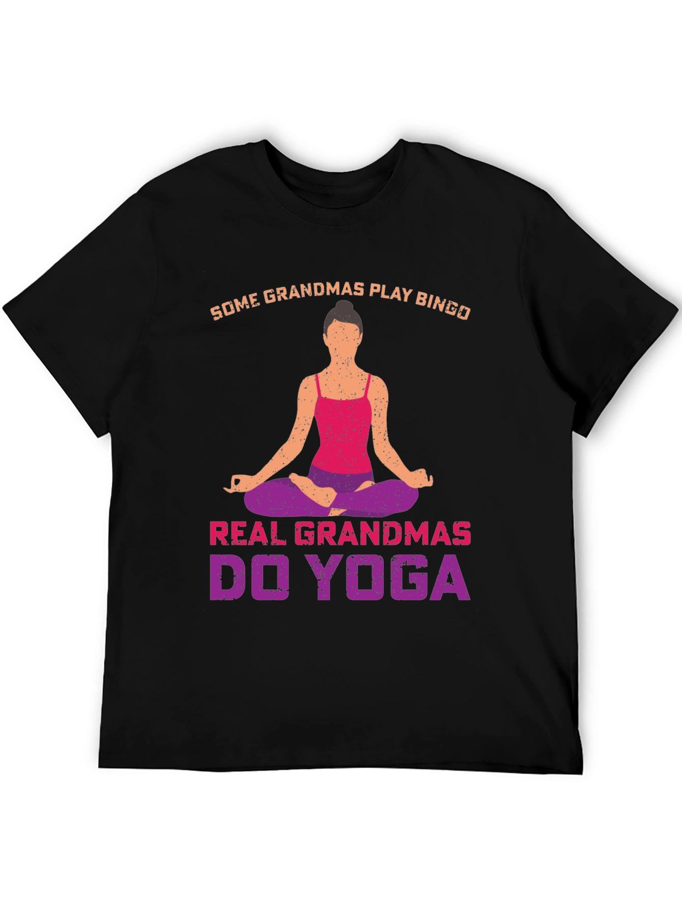 Black Yoga Grandmas T-Shirt - Play Bingo view 5
