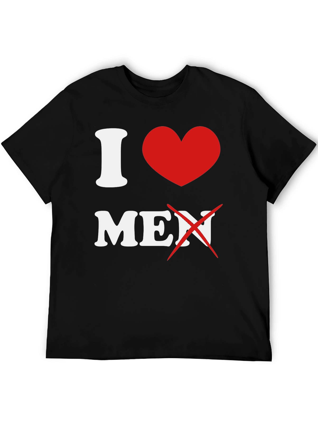 Black I Heart No Men Graphic T-Shirt view 5