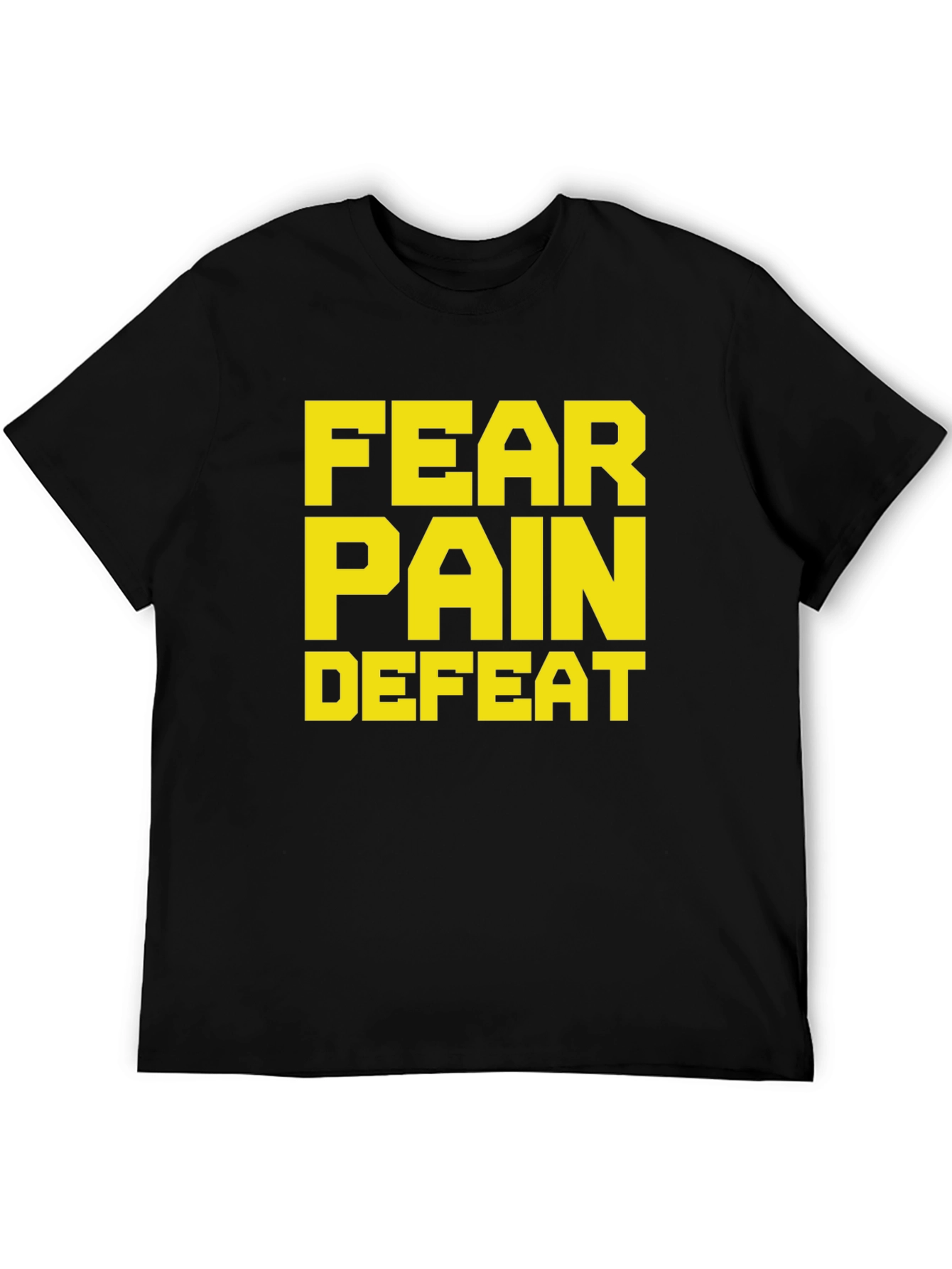 Black Fear Pain Defeat Graphic Tee - Black view 5