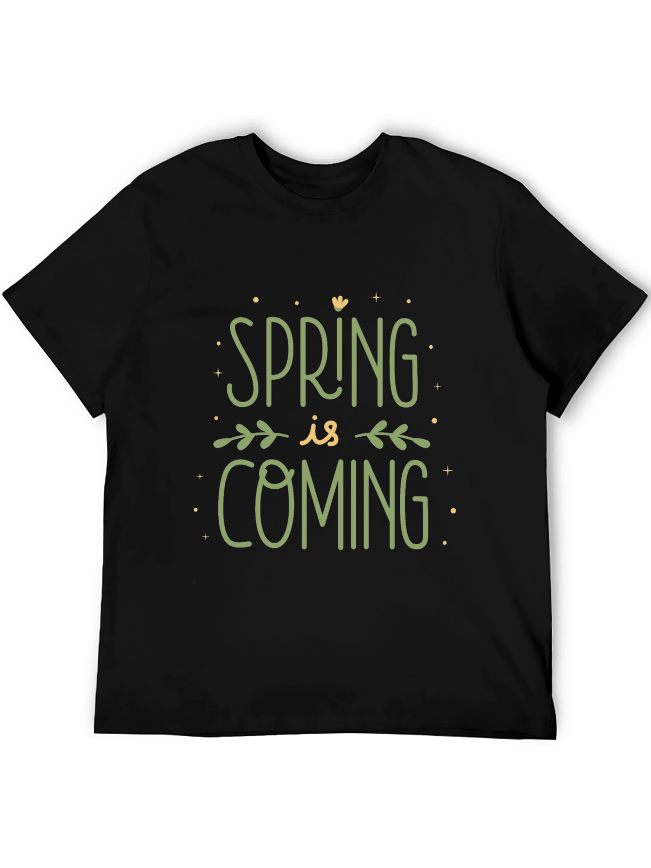Black Spring is Coming Graphic Tee - Black view 5