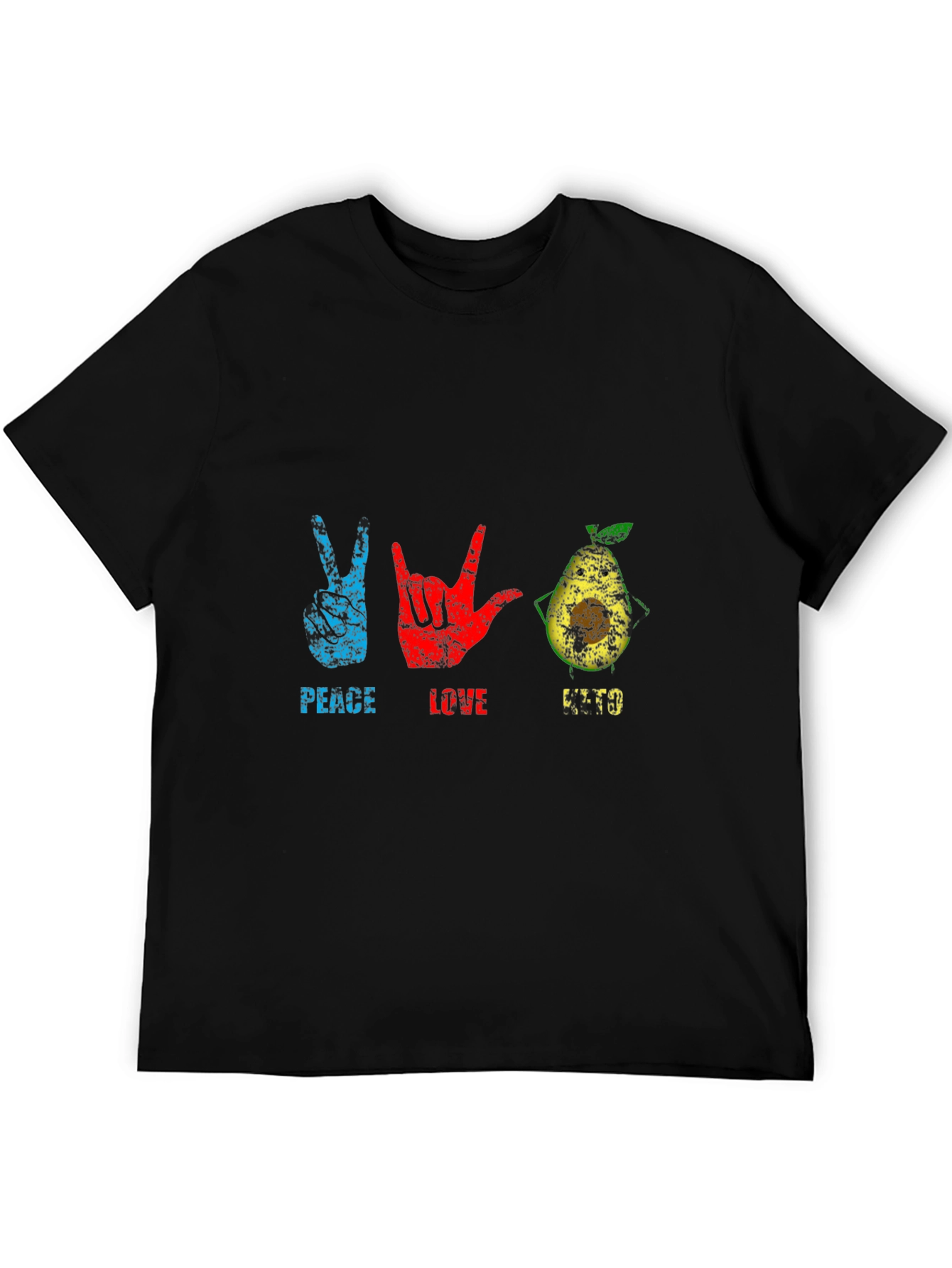 Black Peace Love Guac T-Shirt view 5