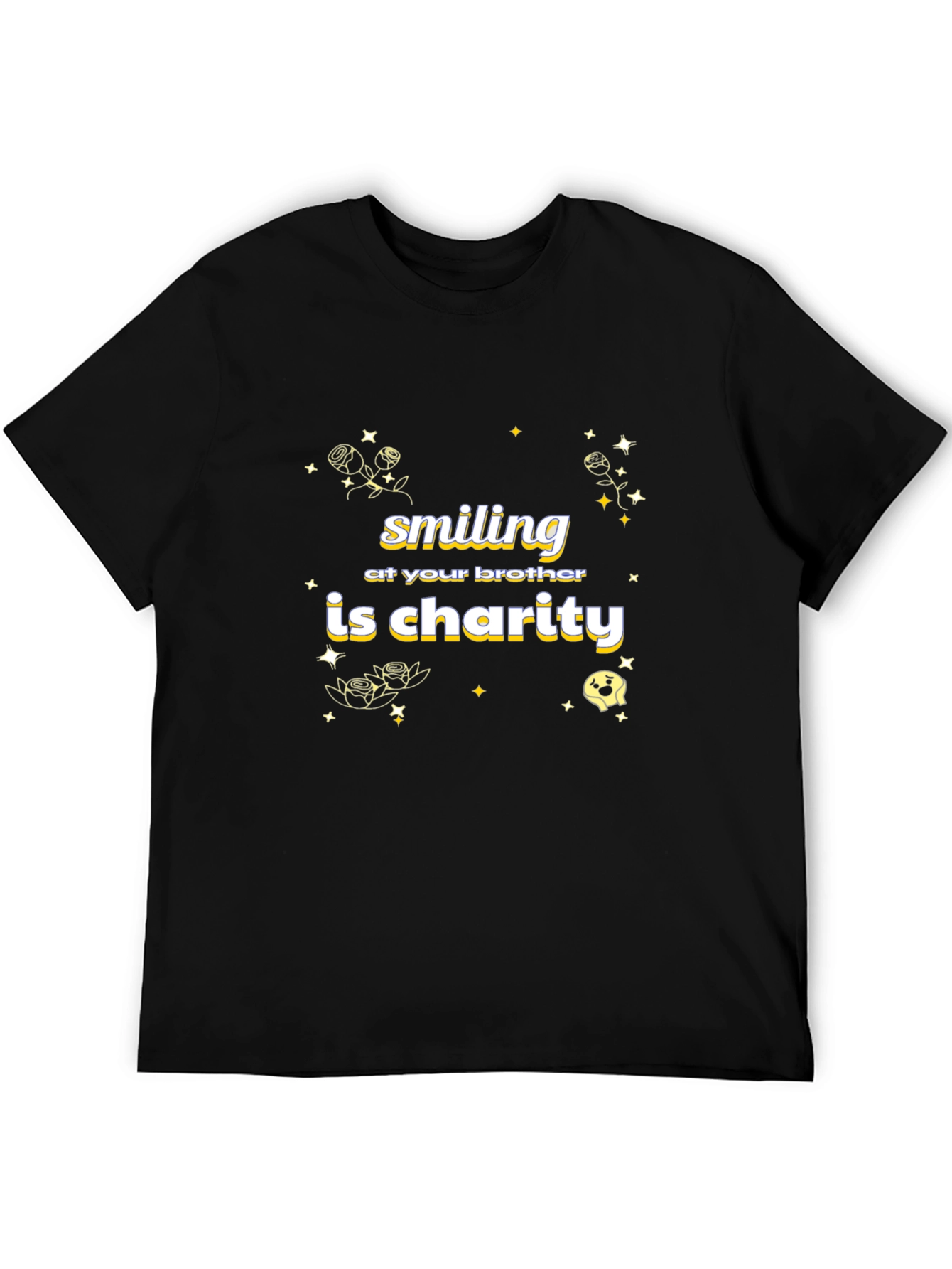 Black Smiling At Your Brother Is Charity Black T-Shirt view 5