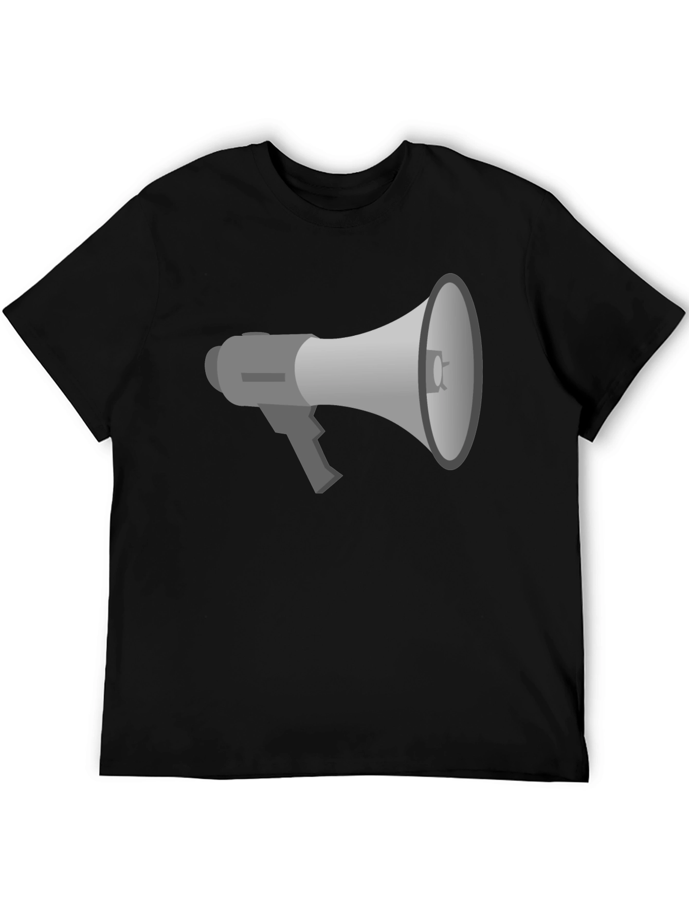 Black Megaphone Graphic Tee - Black Cotton T-Shirt view 5