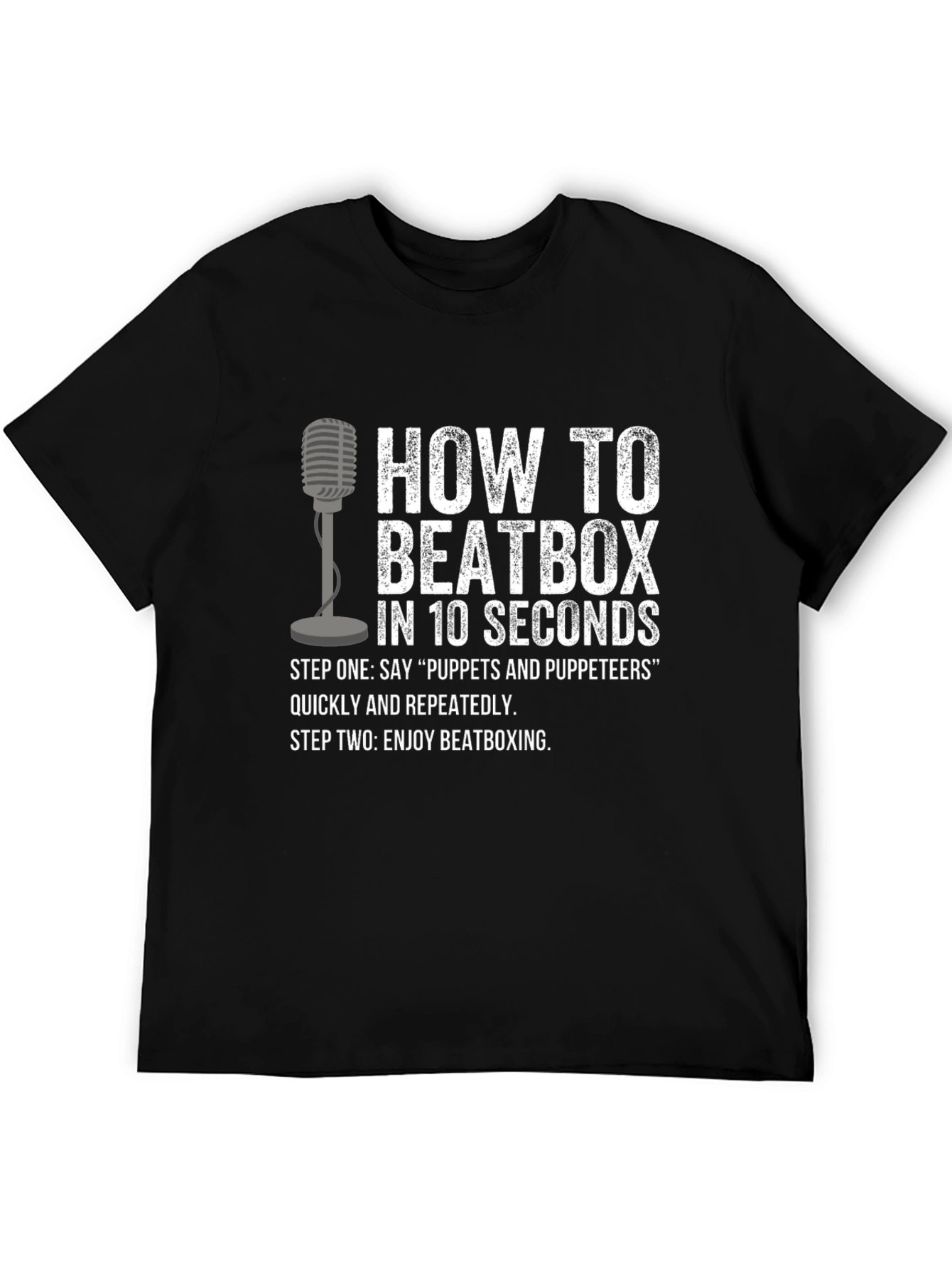 Black How To Beatbox Graphic T-Shirt view 5
