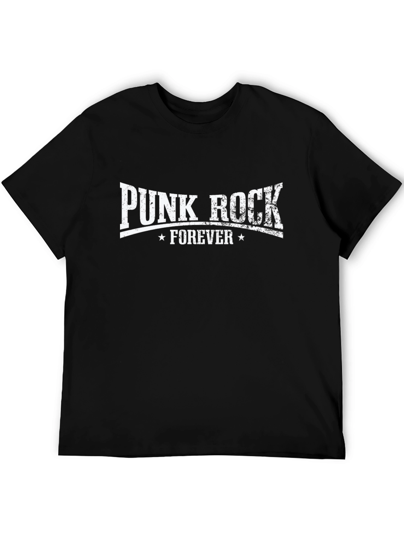Black Punk Rock Forever Graphic Tee - Black Cotton T-Shirt view 5