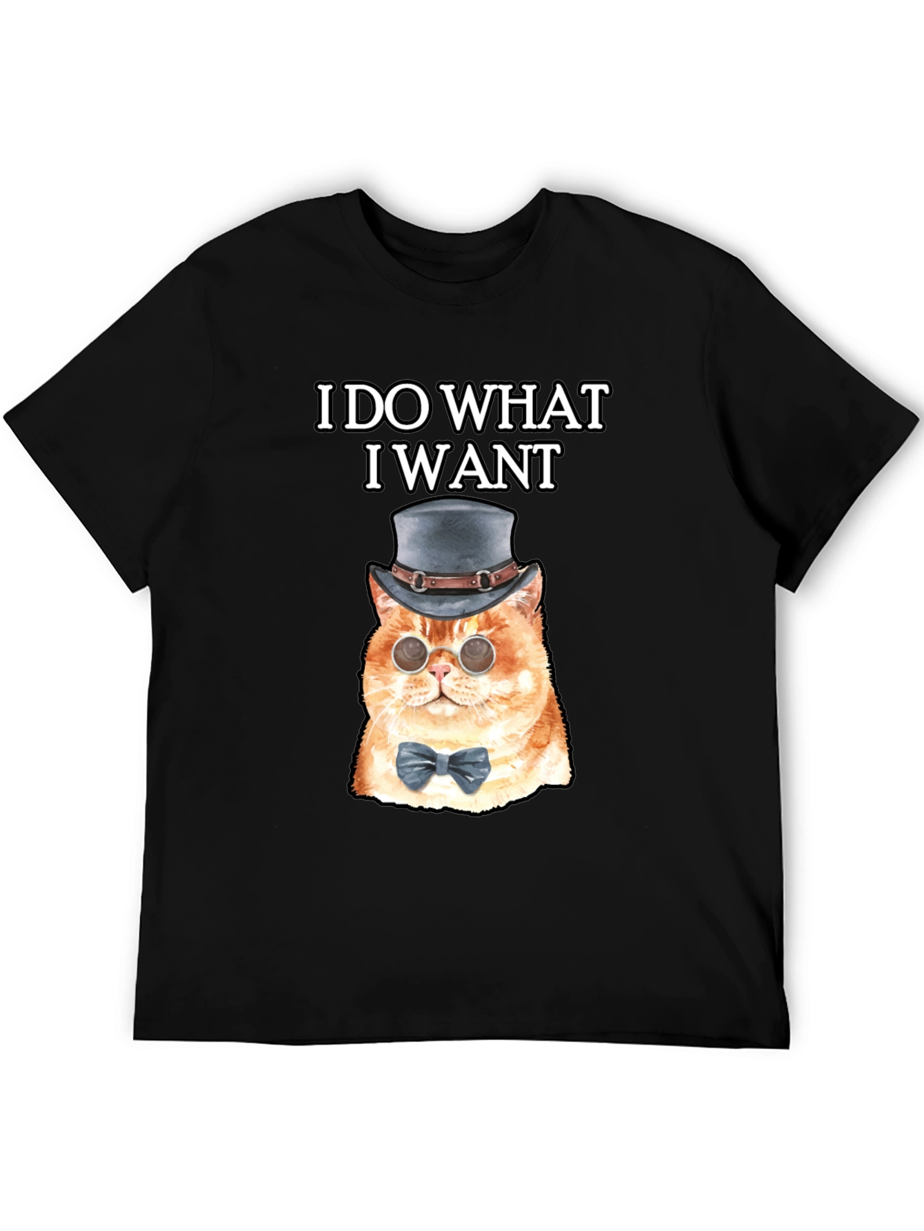 I Do What I Want Steampunk Cat Graphic T-Shirt - 5