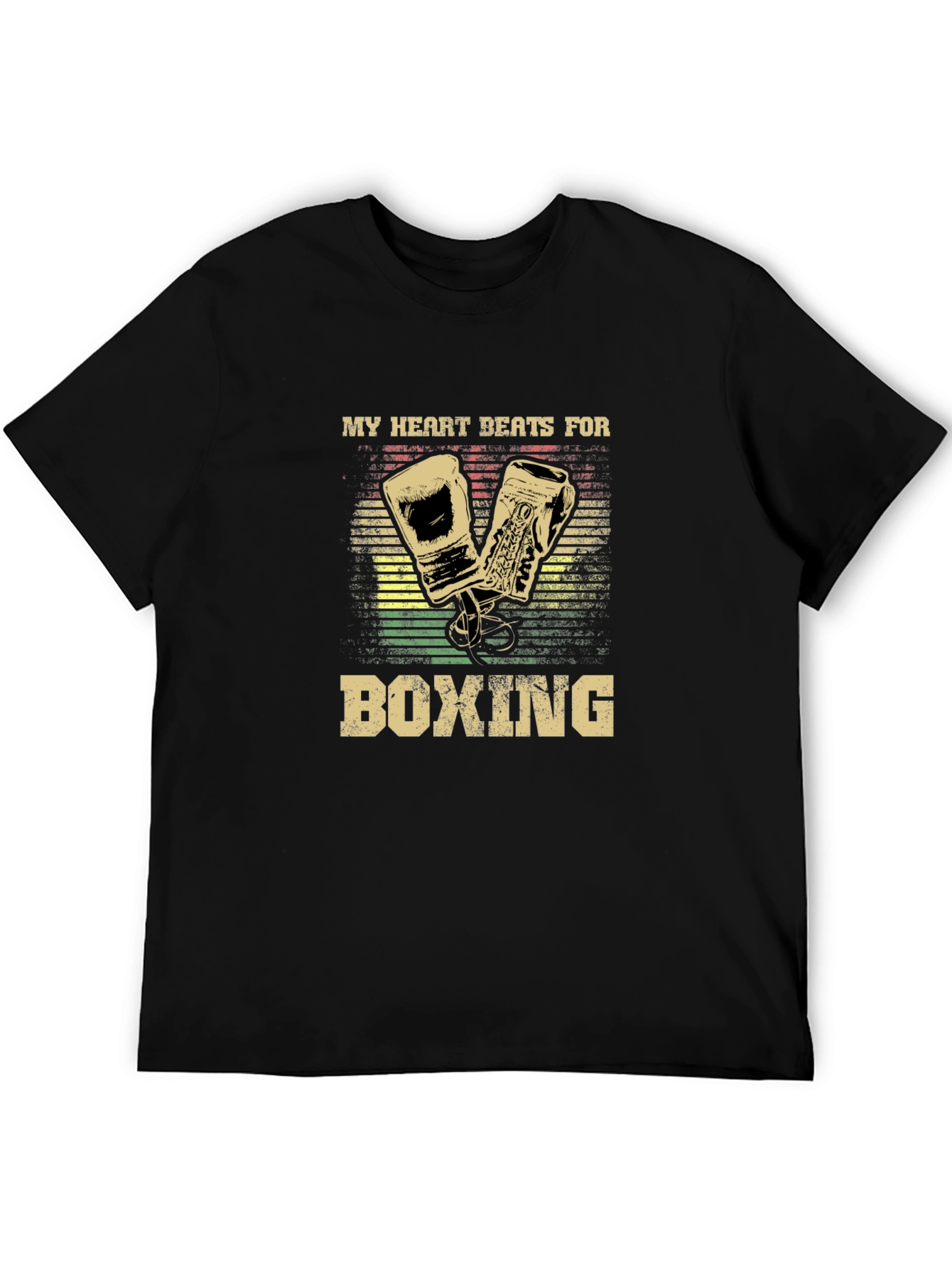Black My Heart Beats For Boxing Graphic Tee view 5