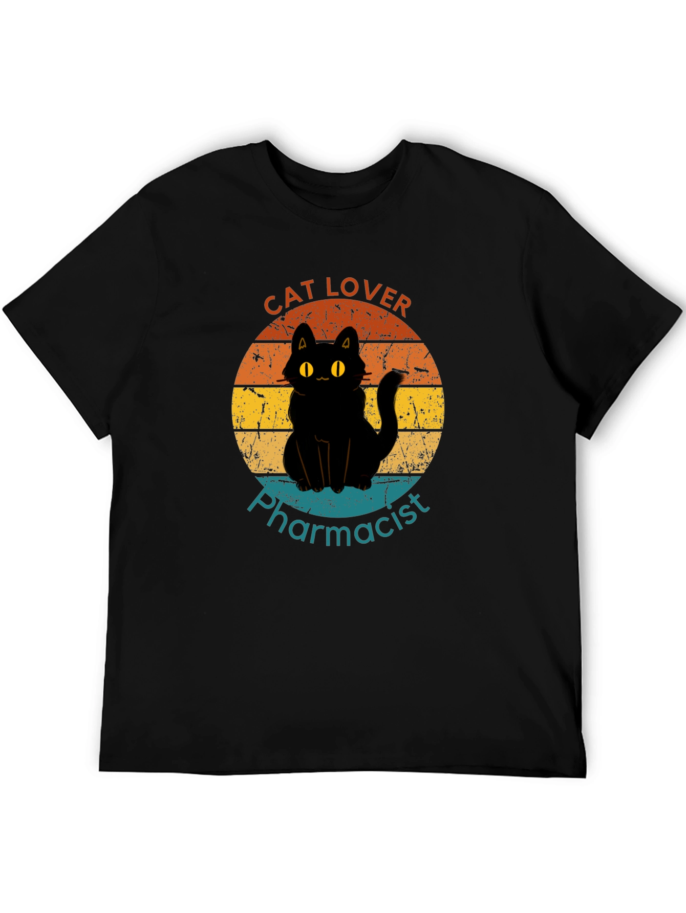 Black Cat Lover Pharmacist T-Shirt view 5