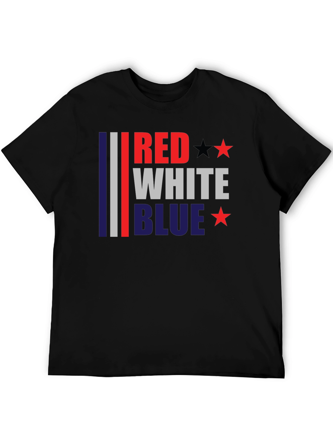Black Red White Blue Patriotic T-Shirt view 5