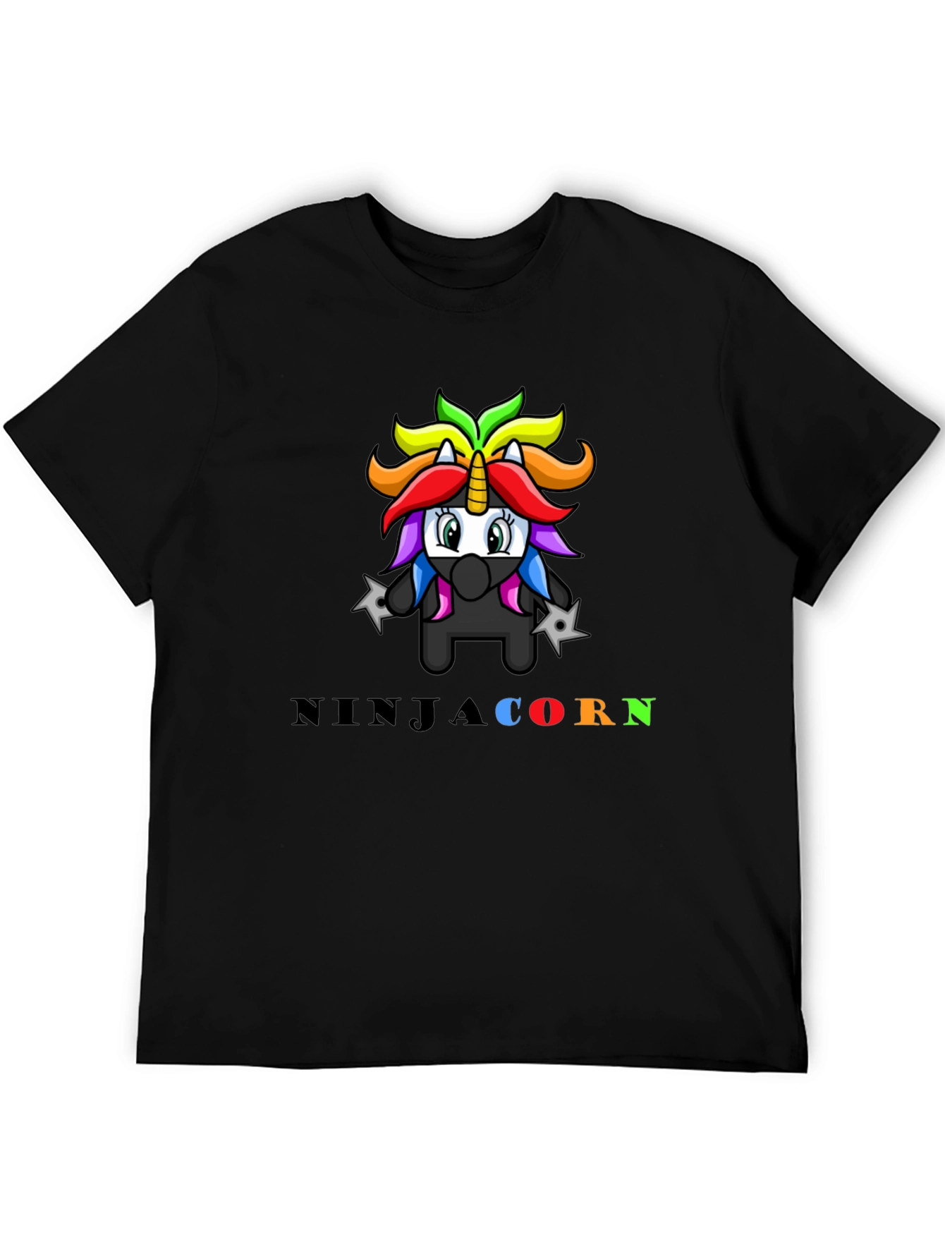 Black Ninja Unicorn Graphic T-Shirt view 5