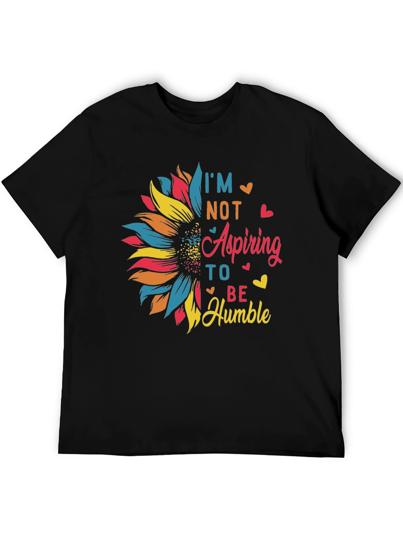 Black I'm Not Aspiring To Be Humble Sunflower Graphic Tee view 5