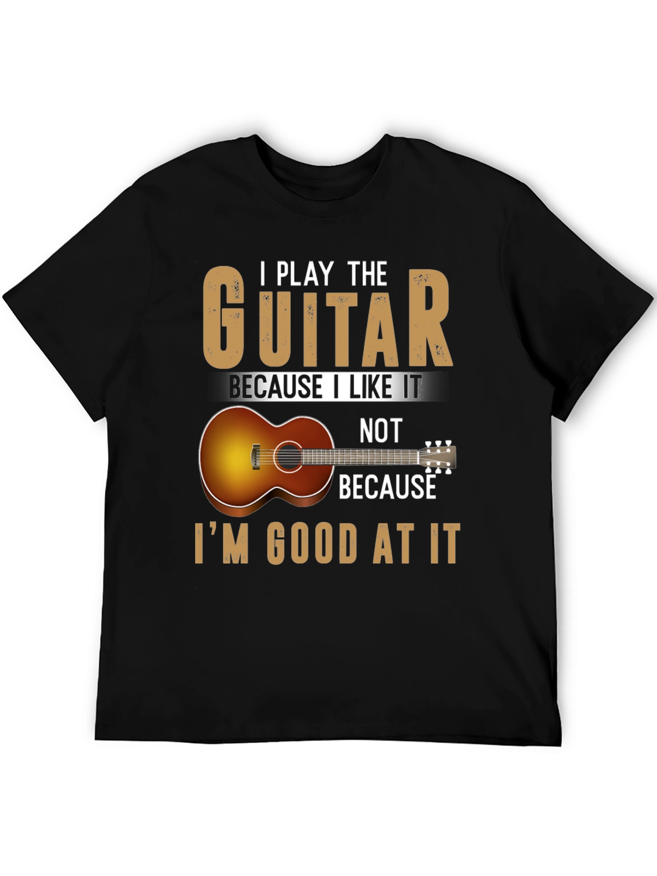 Black Guitarist Tee: I Play Because I Like It view 5