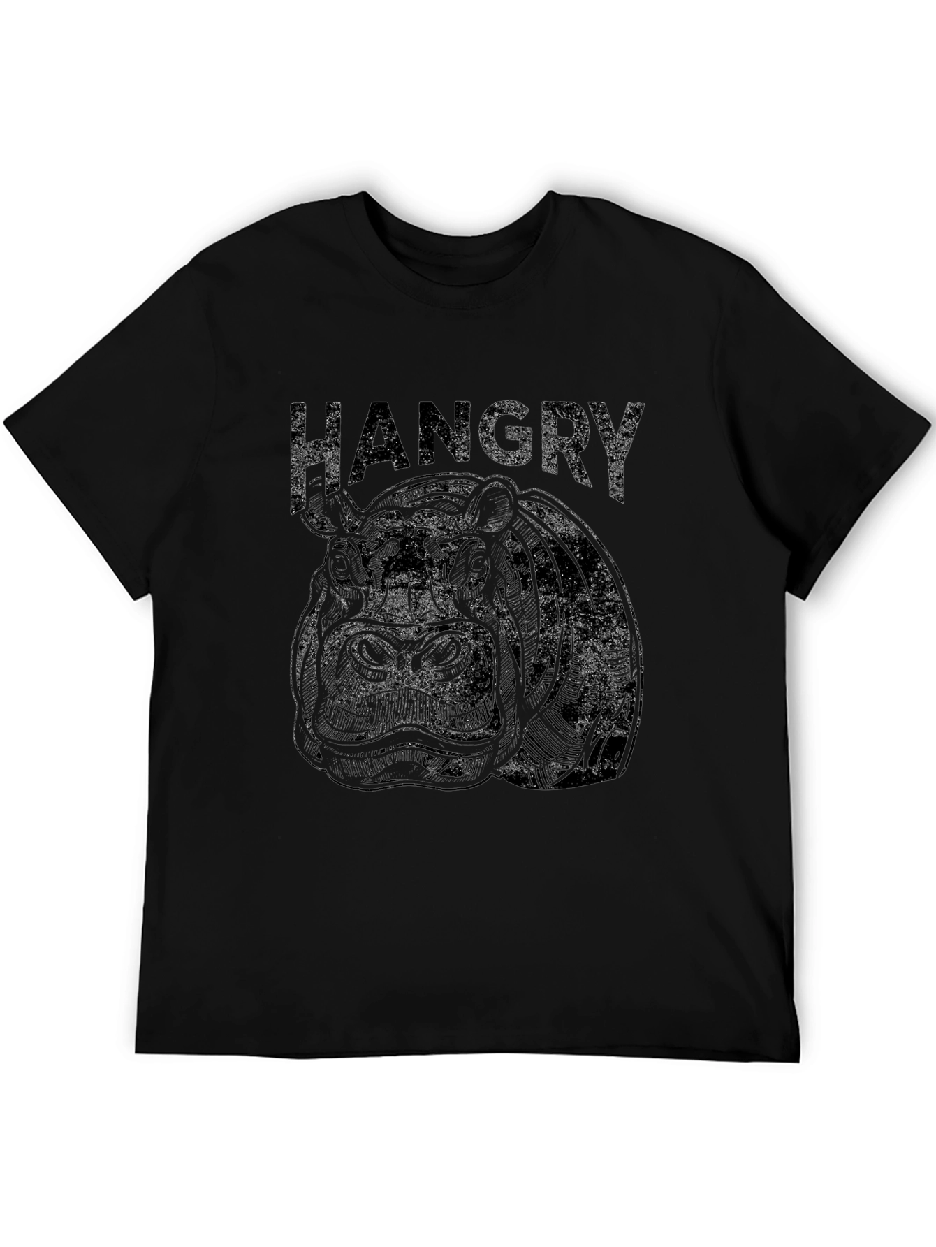 Black Hangry Graphic Tee - Black Cotton Blend view 5