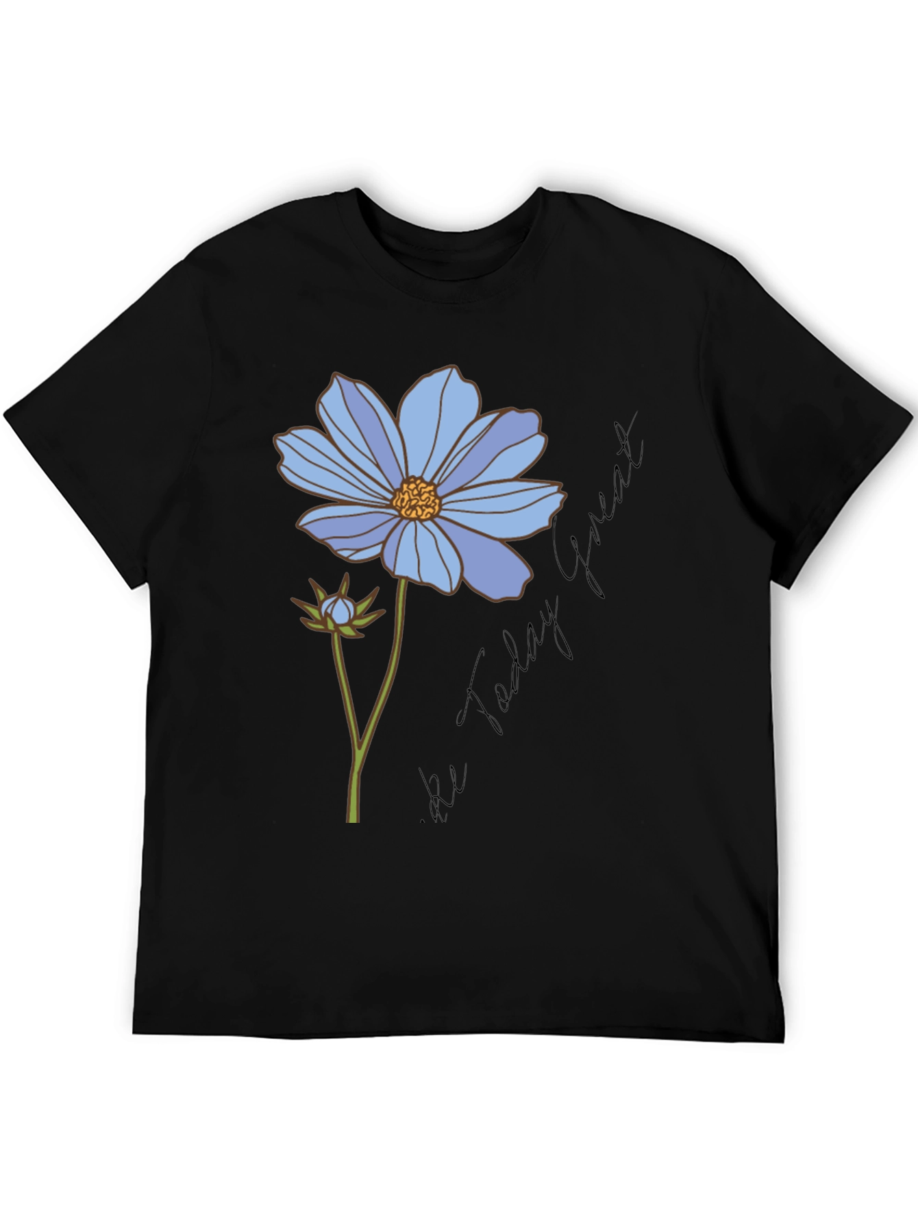 Black Floral Graphic T-Shirt - Be Today Great view 5