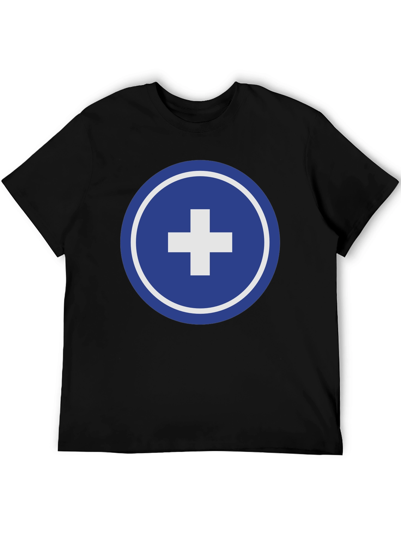 Black Blue Plus Sign Graphic Tee view 5