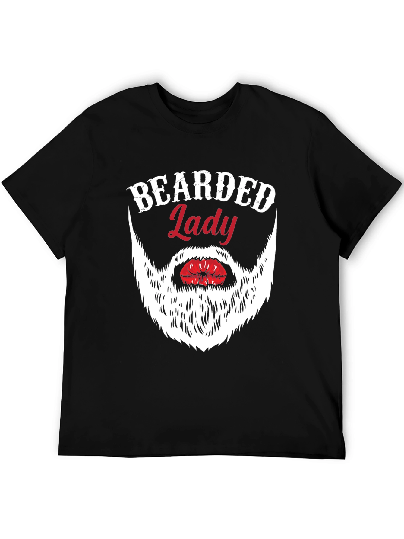 Black Bearded Lady Graphic Tee - Novelty Humor T-Shirt view 5