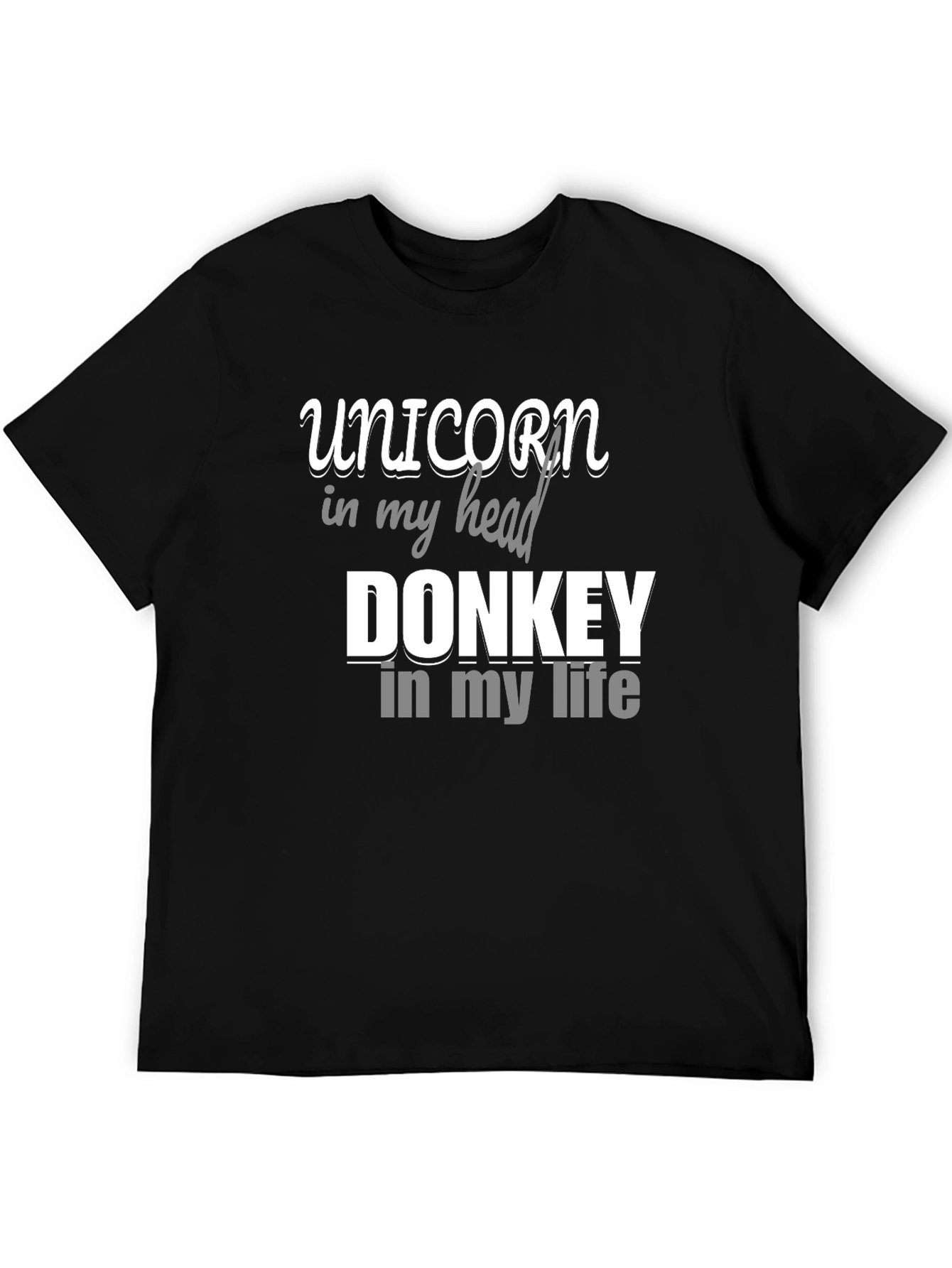 Black Unicorn Donkey T-Shirt - Funny Graphic Tee for Men view 5