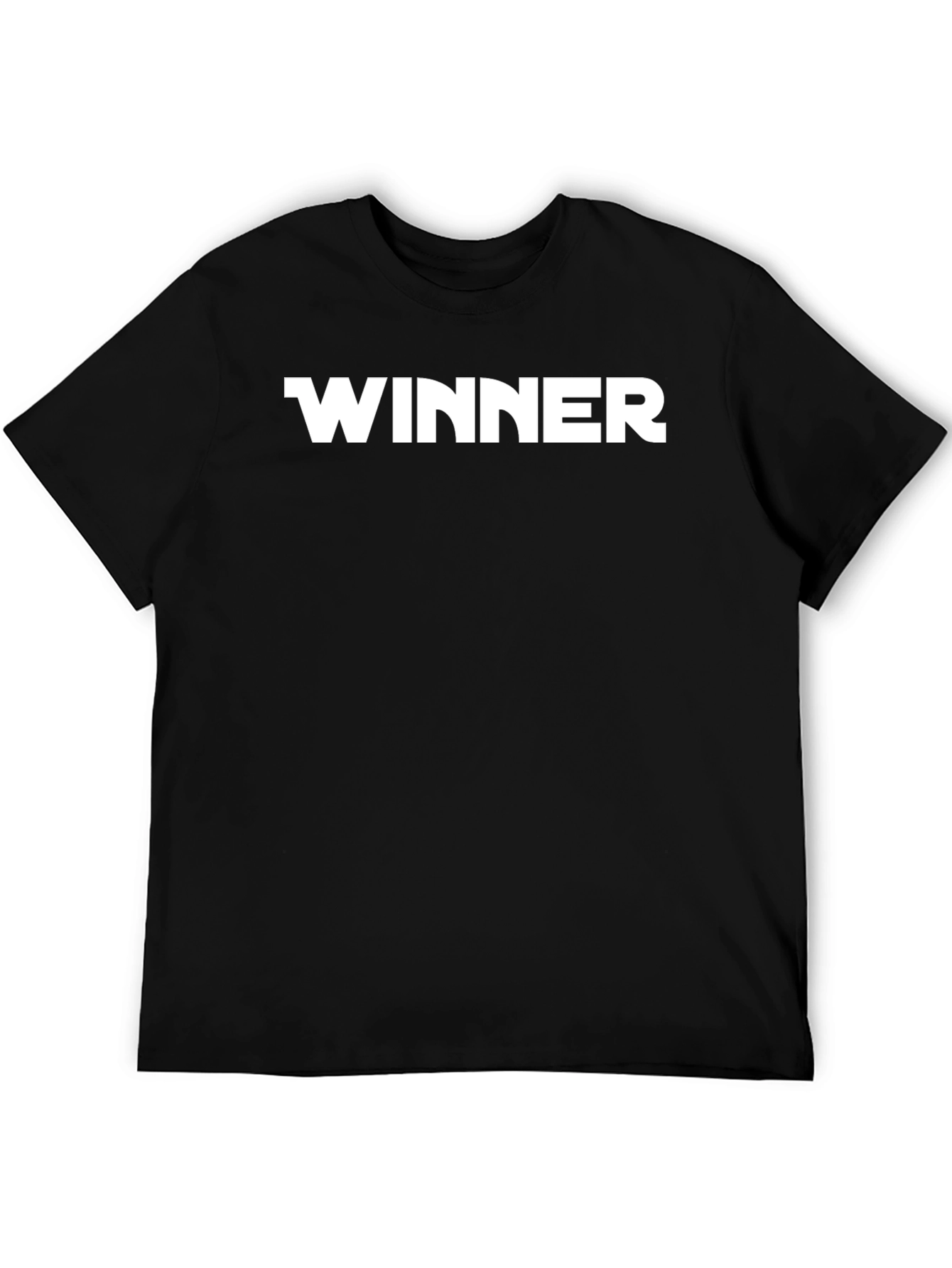 Black Winner Black Cotton T-Shirt - Bold Statement Tee view 5
