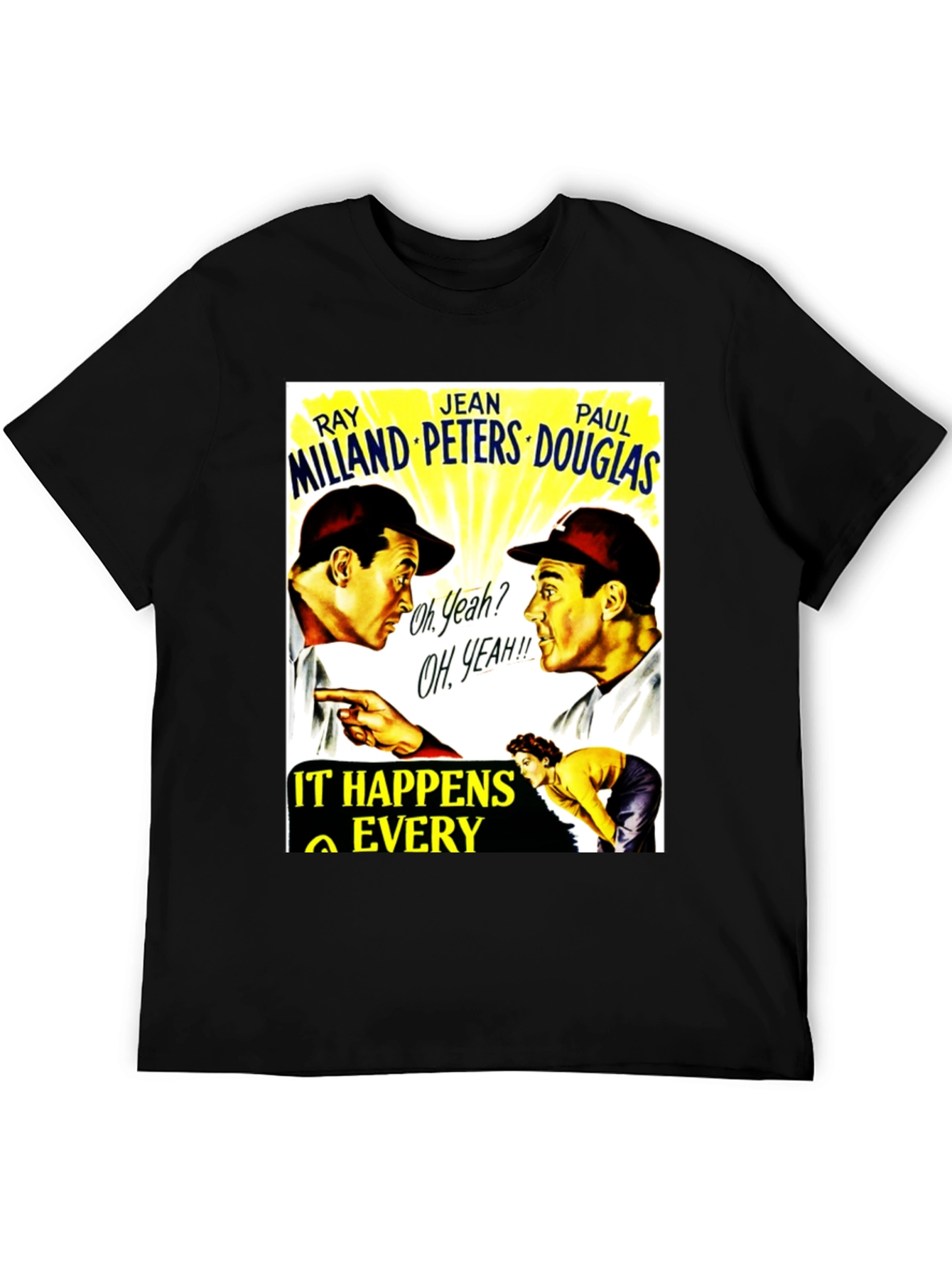 Black It Happens Every Spring Movie Poster T-Shirt view 5