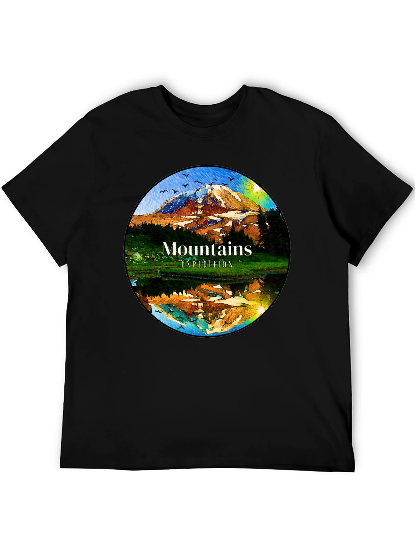 Black Mountains Expedition Graphic Tee - Black Cotton Blend view 5