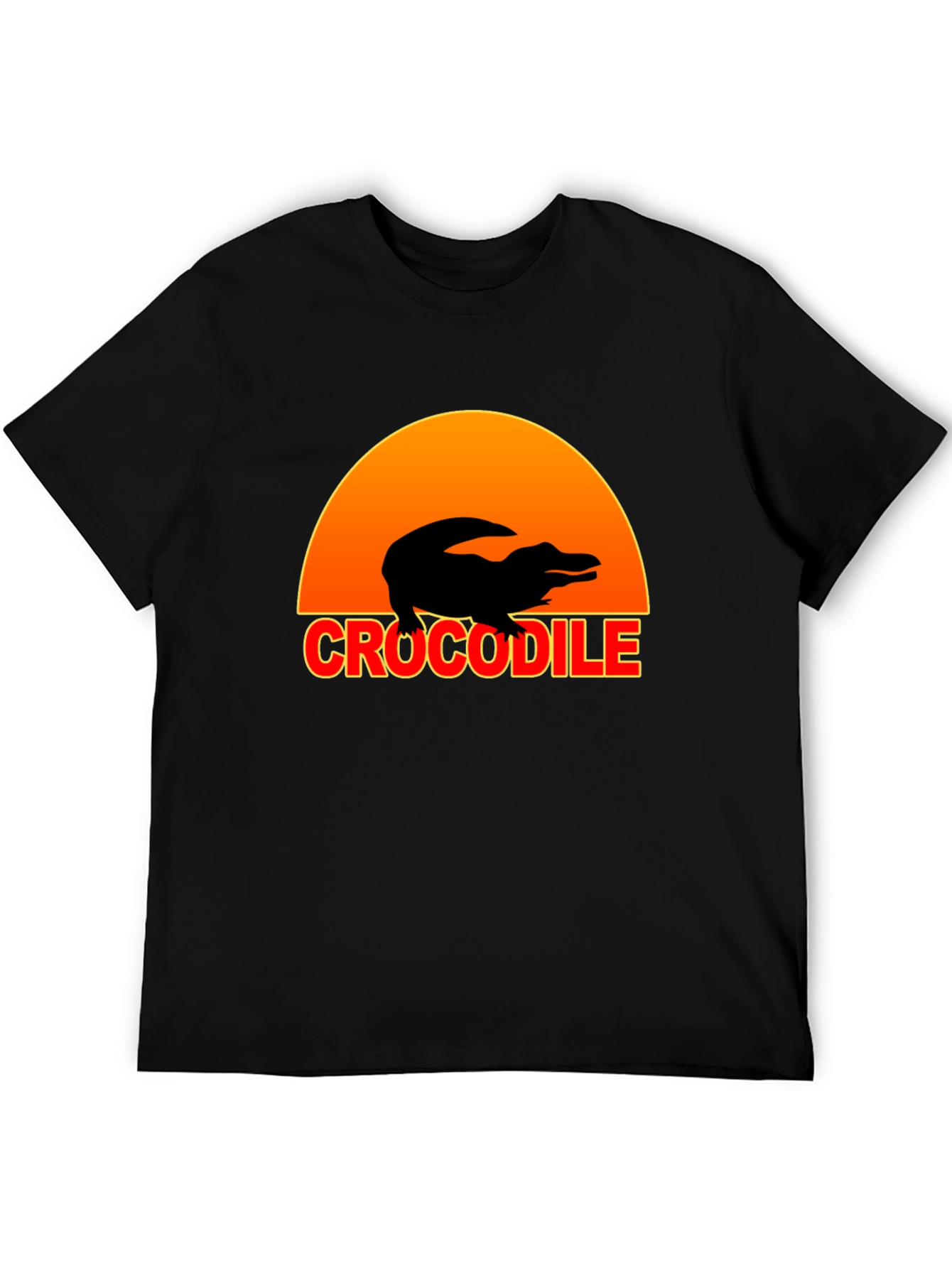 Black Crocodile Sunset Graphic Tee - Black view 5