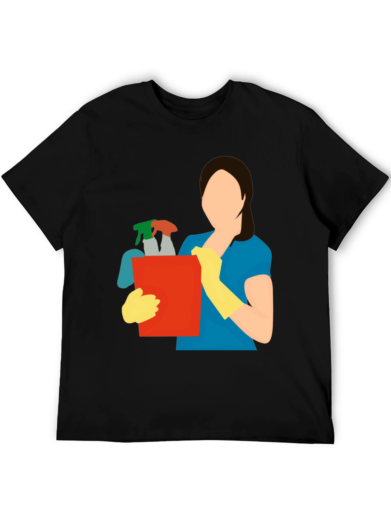 Black Cleaning Crew Graphic Tee - Black Cotton Blend view 5