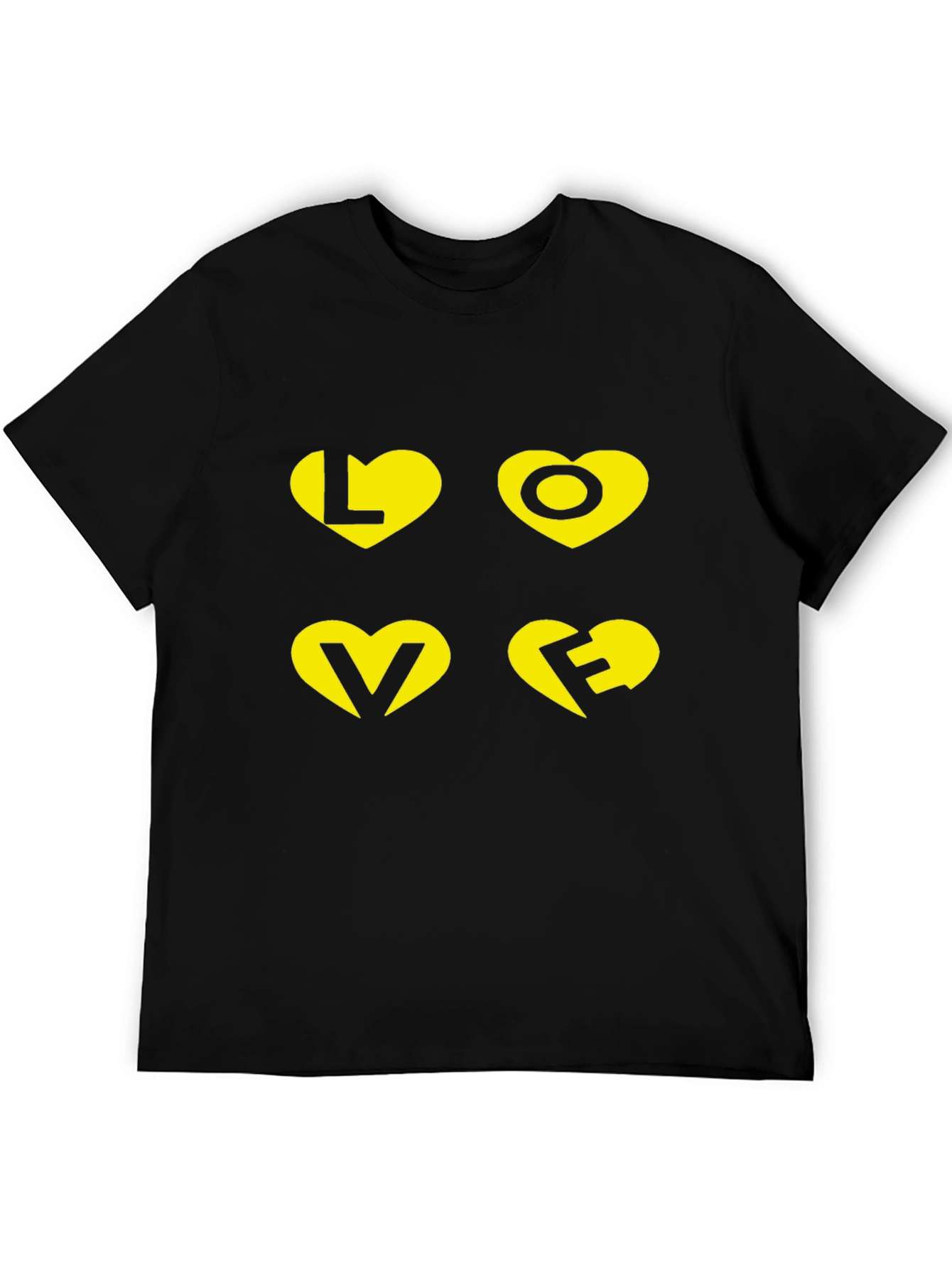 Black LOVE Graphic Print Black T-Shirt view 5