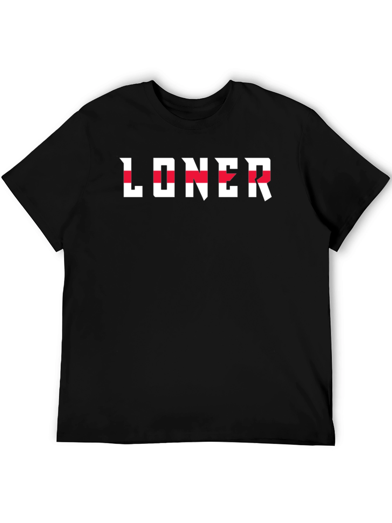 Black Loner Graphic Print T-Shirt - Casual Streetwear Tee view 5