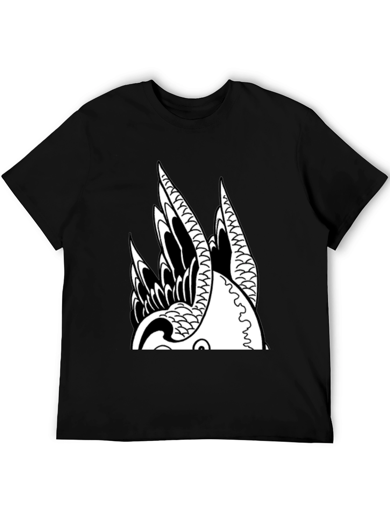 Black Koi Fish Graphic Print Tee view 5