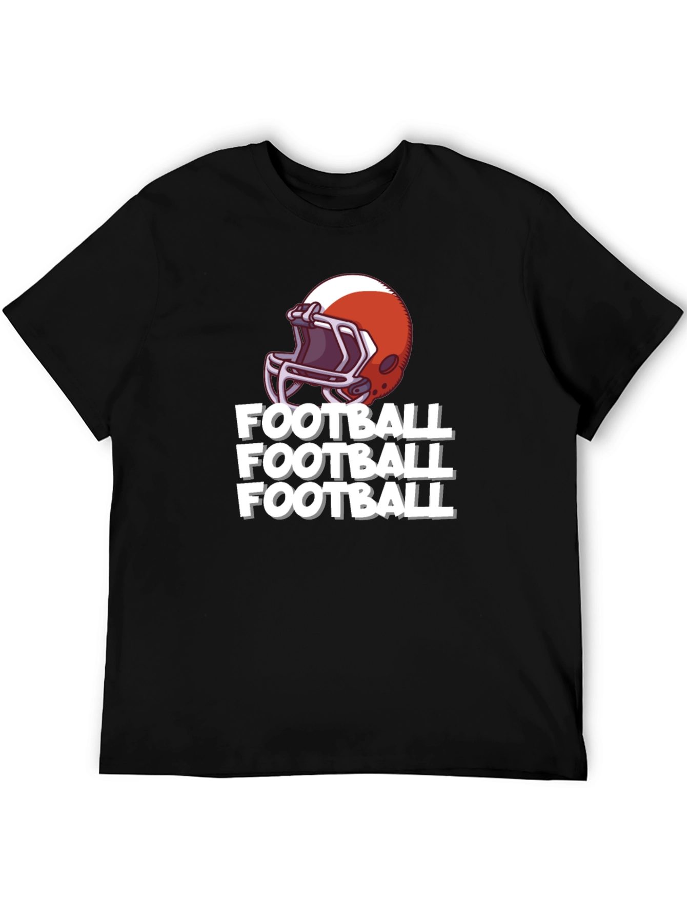 Black Football Helmet T-Shirt view 5