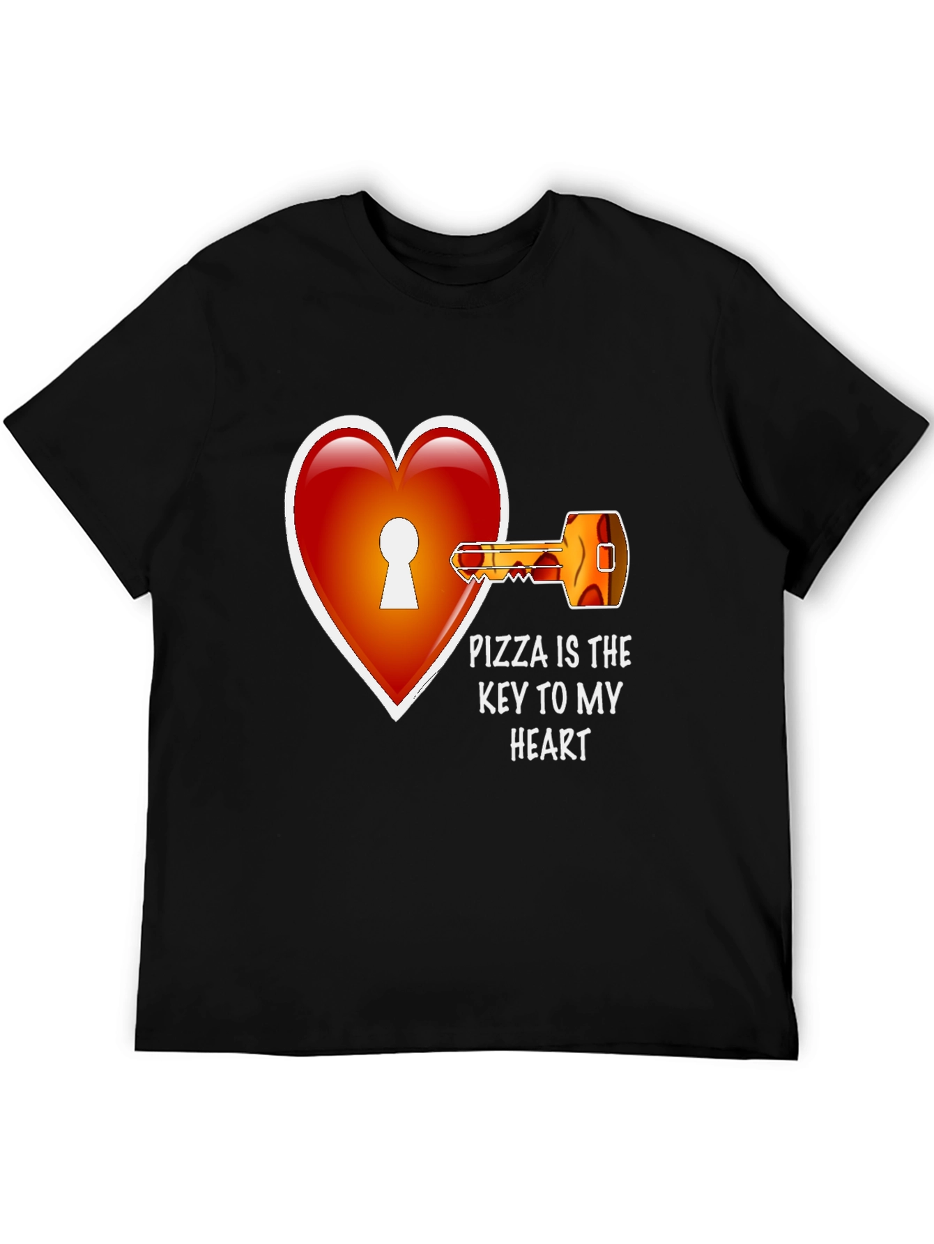 Black Pizza Key to My Heart Graphic Tee view 5