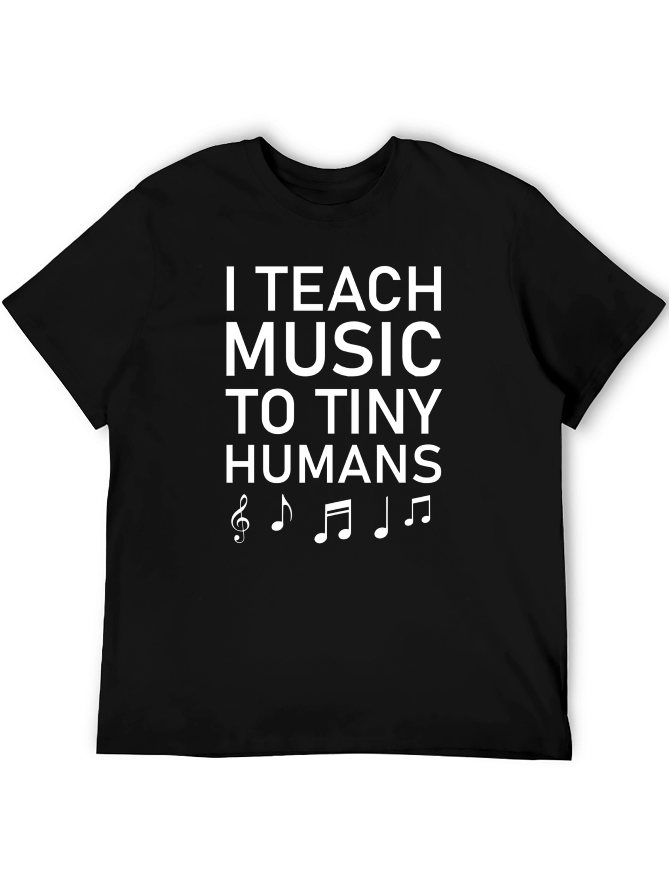 Black I Teach Music T-Shirt - Musician Teacher Tee view 5