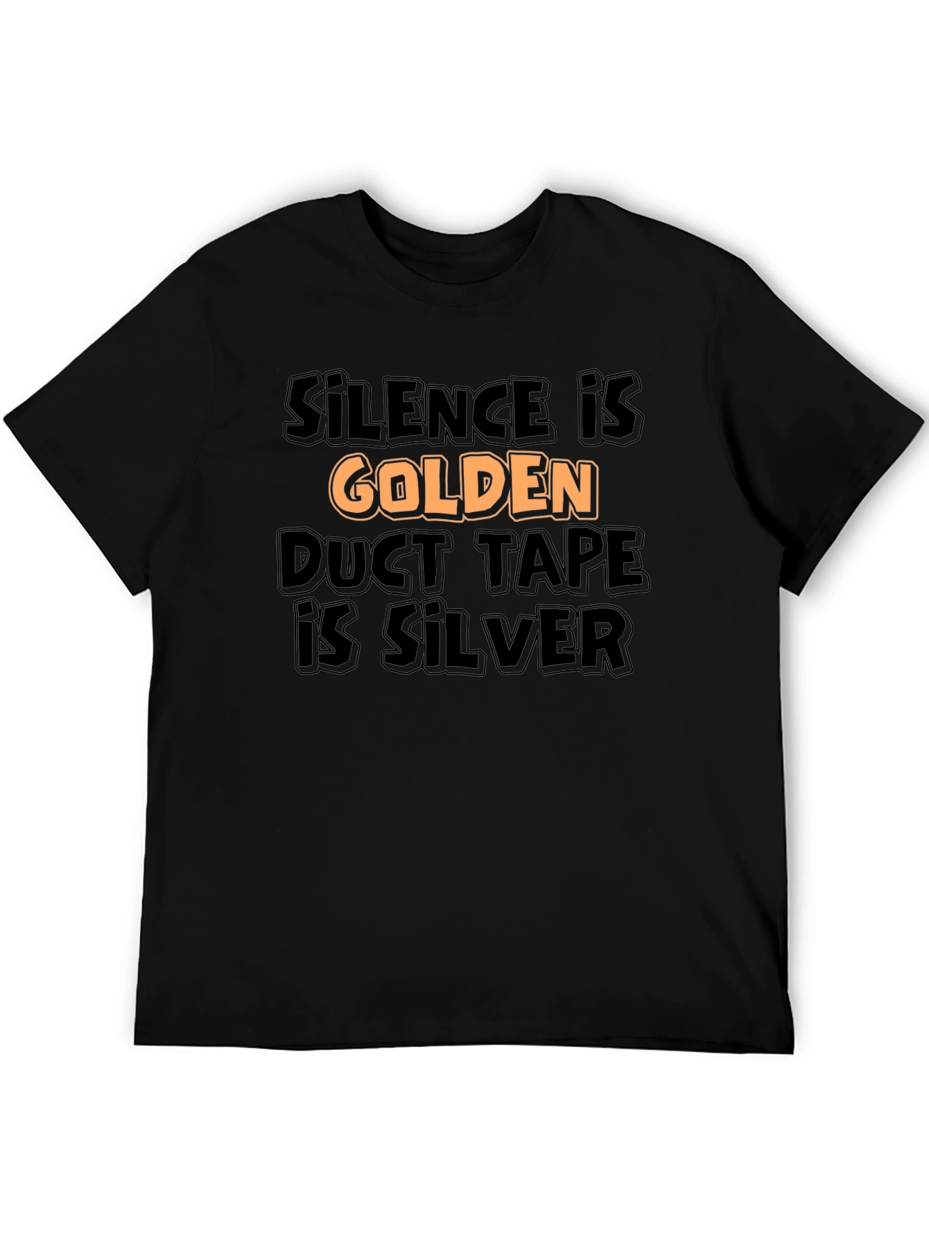 Black Silence is Golden Tee - Funny Sarcastic T-Shirt view 5