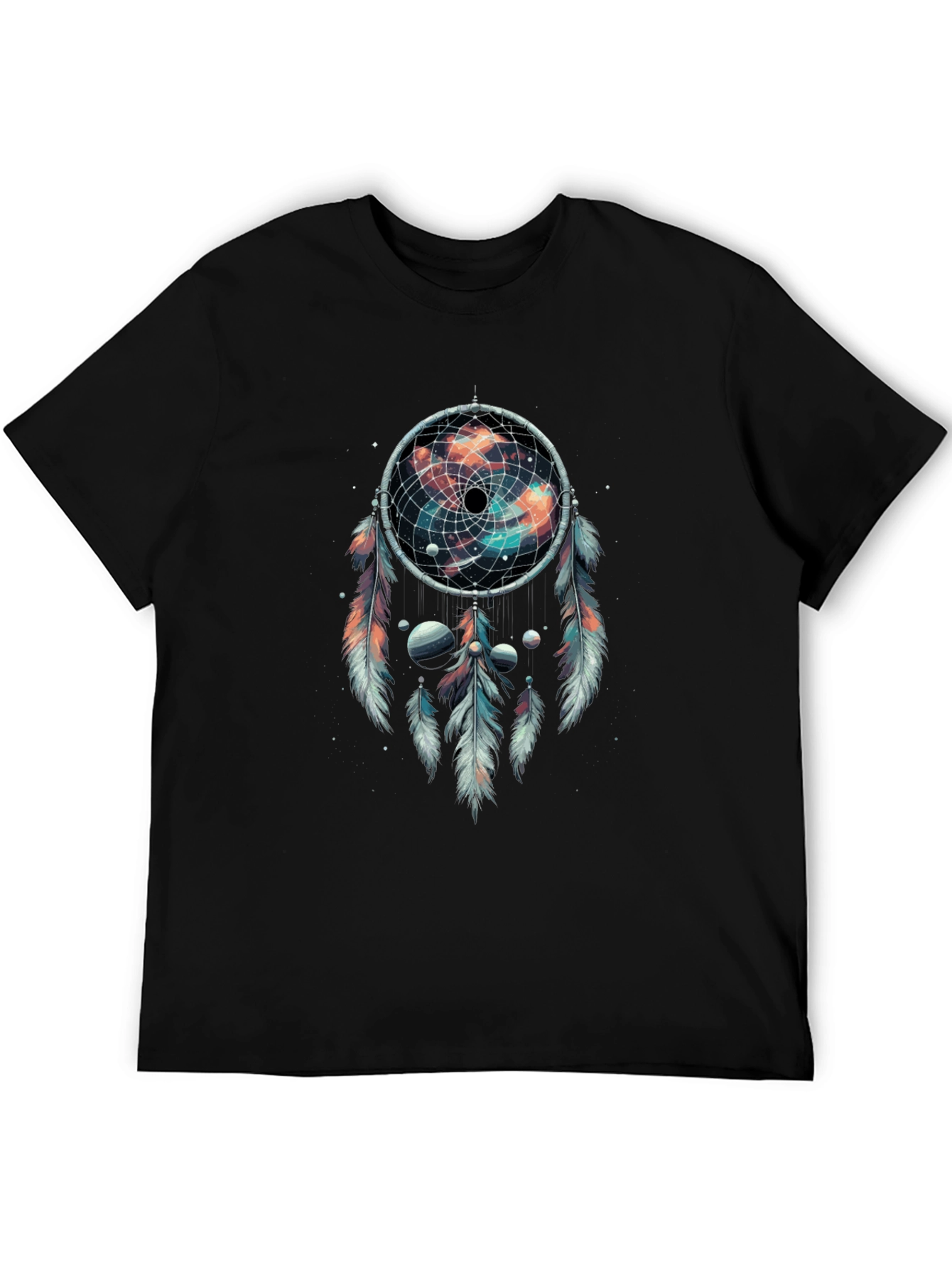 Black Cosmic Dreamcatcher Graphic T-Shirt view 5