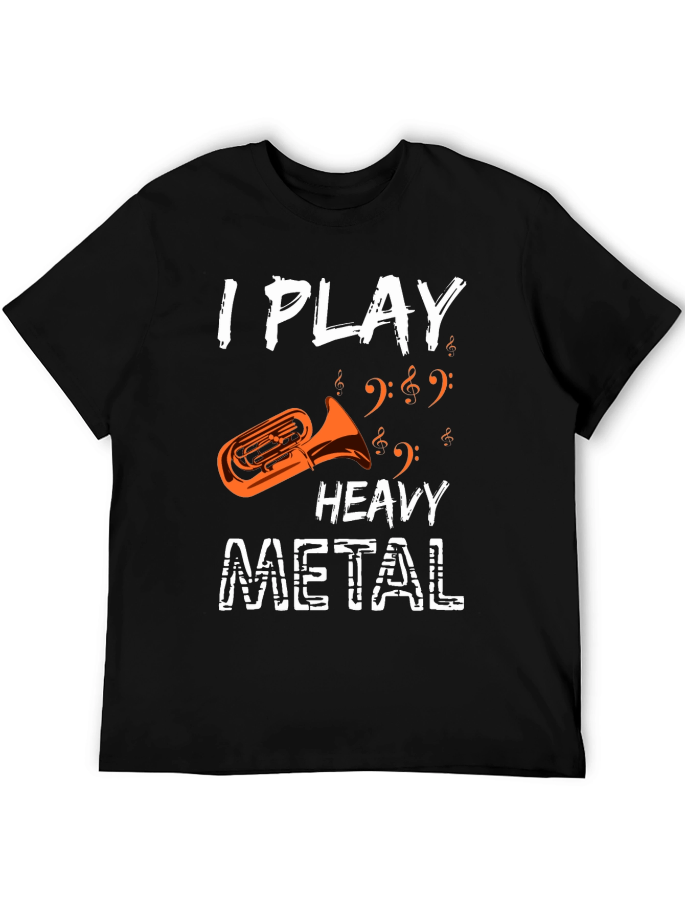 Black I Play Heavy Metal Tuba Funny Music Shirt view 5