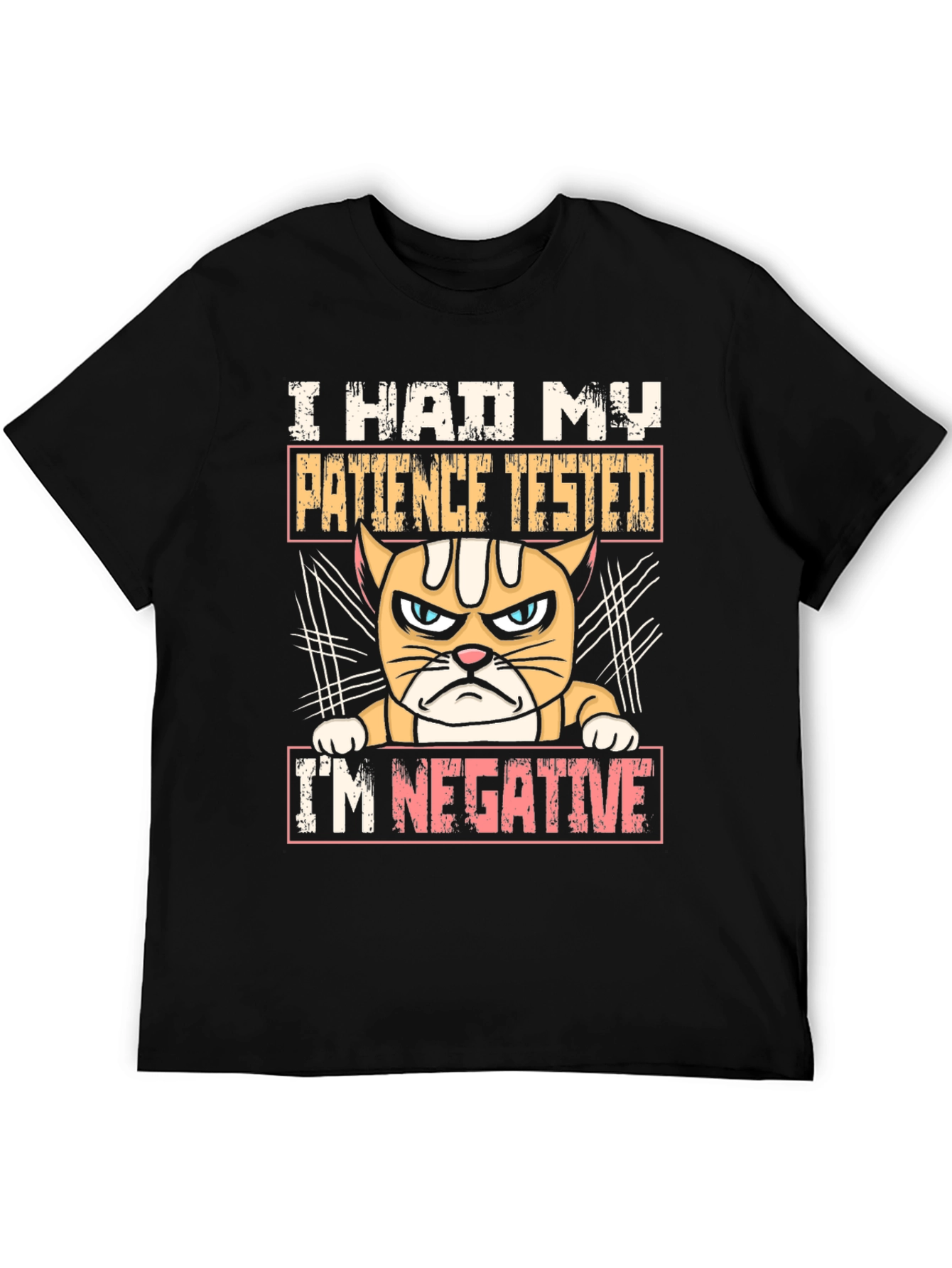 Black I Had My Patience Tested Funny Cat T-Shirt view 5