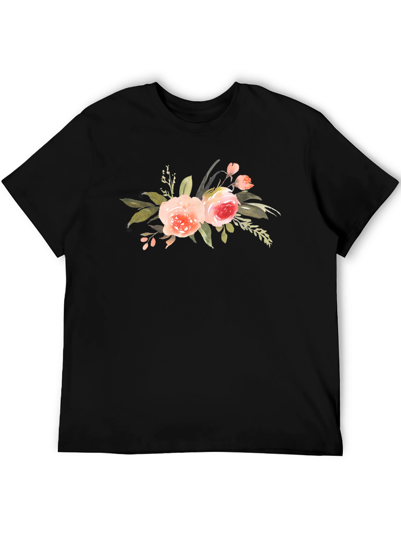 Black Floral Print Black T-Shirt: Stylish and Comfortable view 5